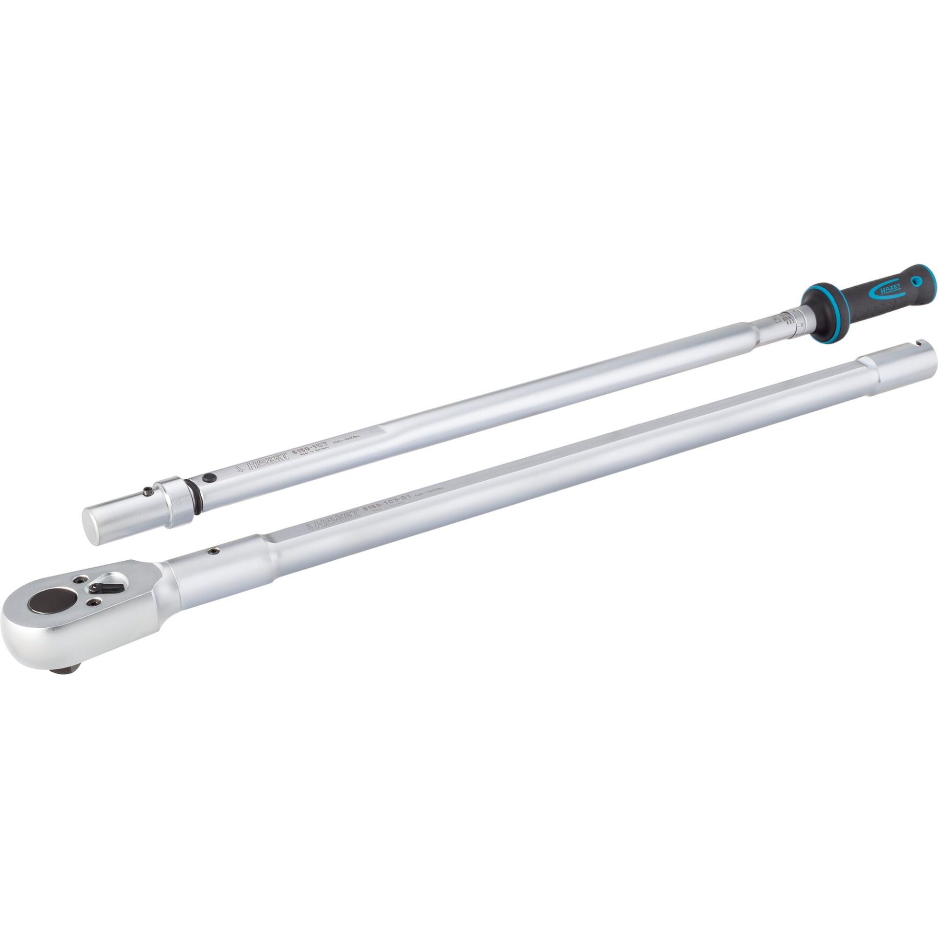 HAZET Torque wrench with DAkkS calibration certificate 6150-1CTCAL ∙ Torque range min-max: 400 – 1000 Nm ∙ Accuracy: 3% ∙ 3/4 inch (20 mm) square, solid ∙ 1789 mm