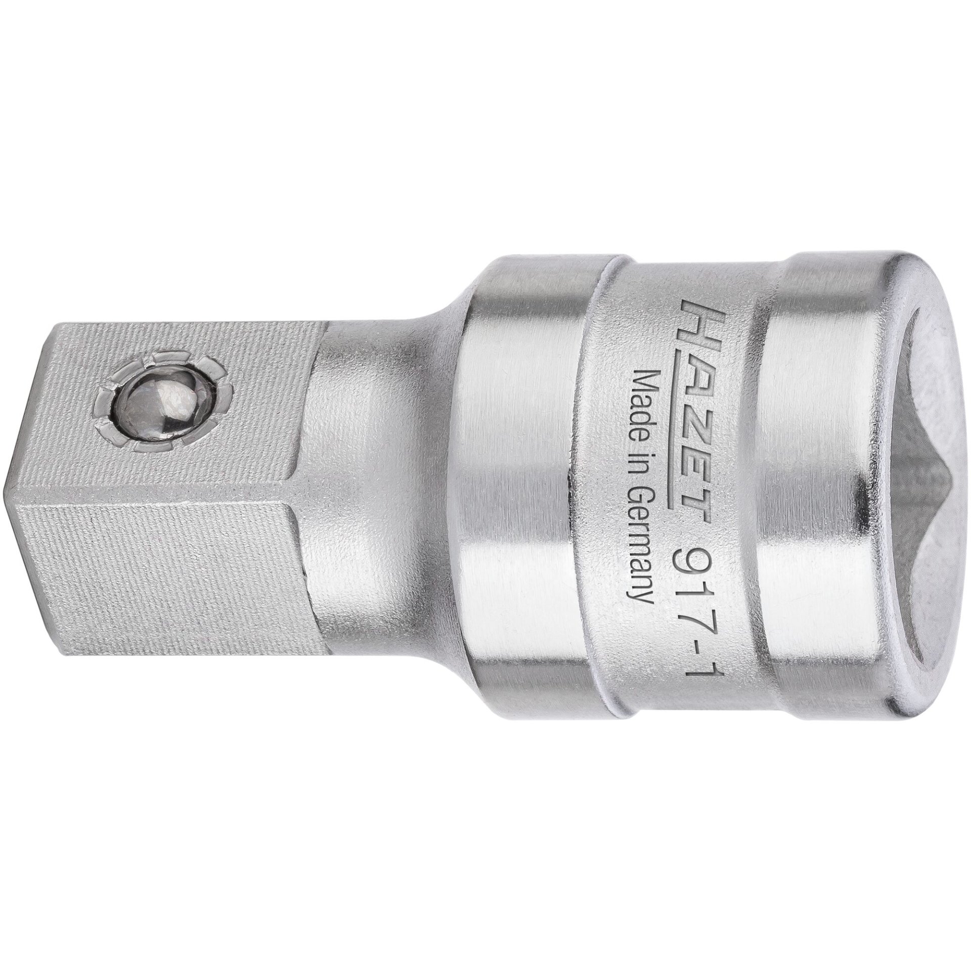 HAZET Verlängerung 917-1 ∙ 1/2 Zoll (12,5 mm) Vierkant hohl ∙ 1/2 Zoll (12,5 mm) Vierkant massiv ∙ 45 mm