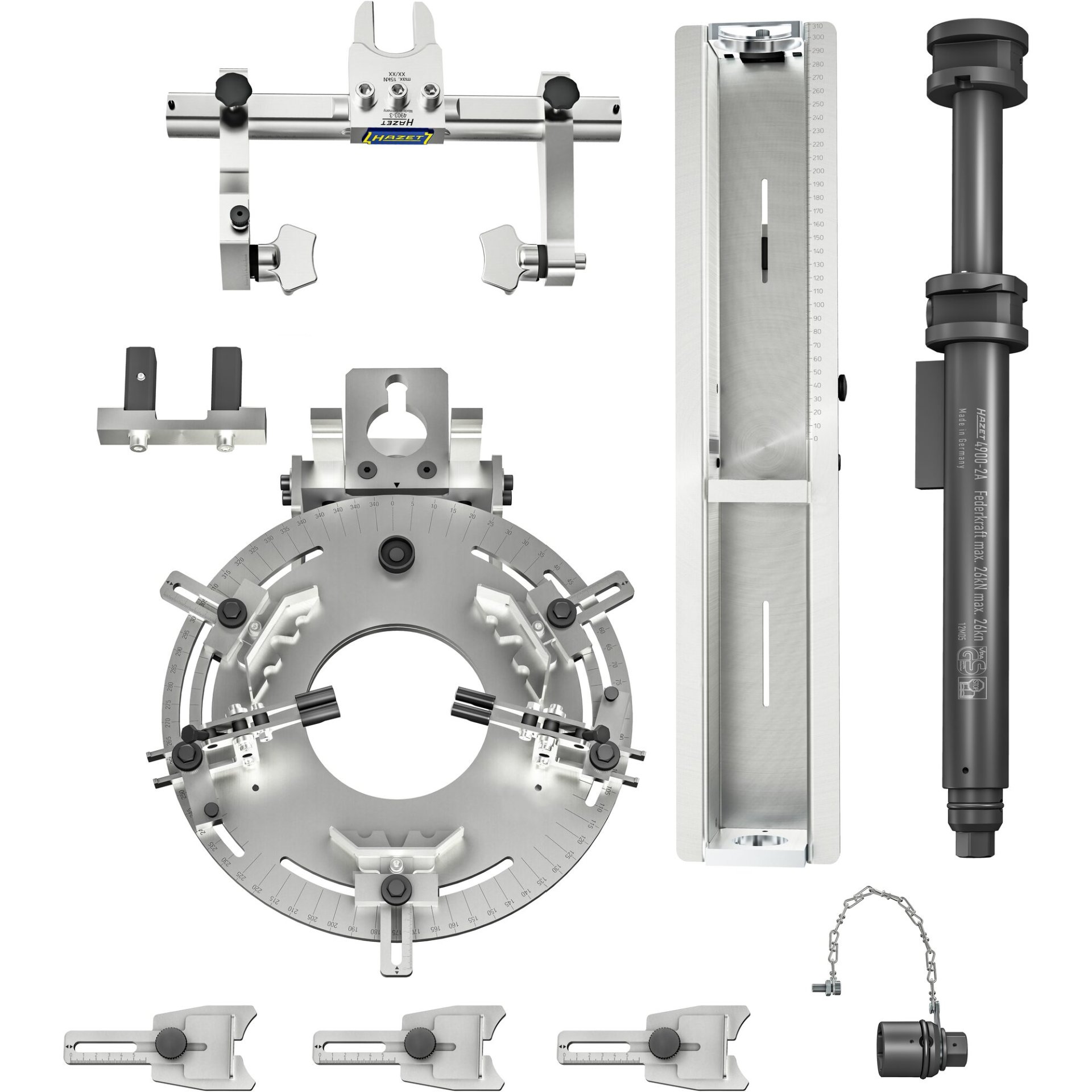 HAZET Stationaire universele veerspannerset ∙ 4-delig 4903/4 ∙ 4‑delig ∙ Aantal gereedschappen: 4