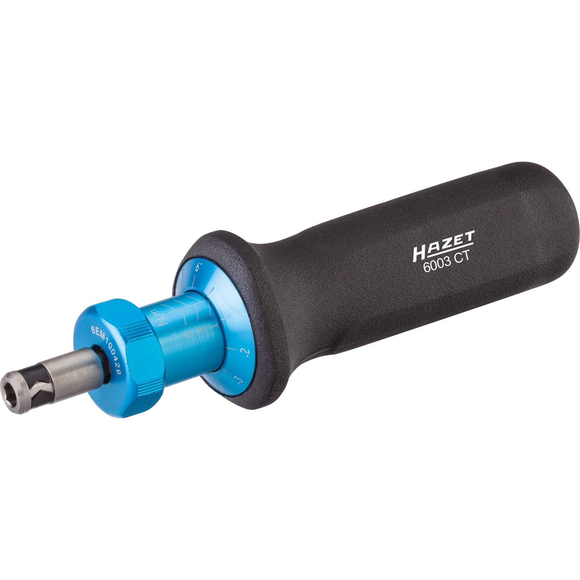 HAZET Torque screwdriver 6003CT ∙ Torque range min-max: 1 – 6 Nm ∙ Accuracy: 5% ∙ 1/4 inch (6.3 mm) hexagon, hollow ∙ 230 mm