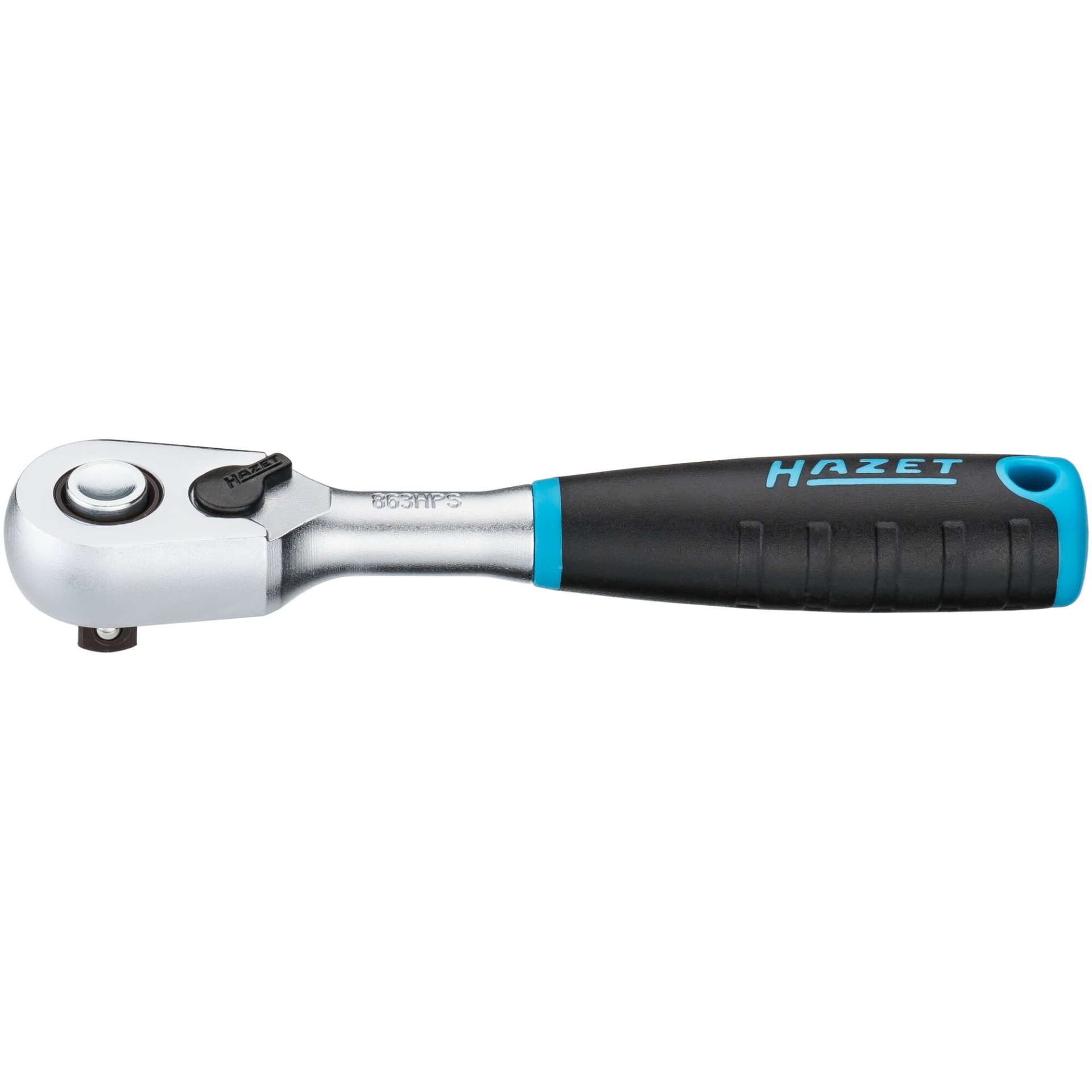 HAZET HiPer Feinzahn-Umschaltknarre ∙ Sicherheitsverriegelung 863HPS ∙ 1/4 Zoll (6,3 mm) Vierkant massiv ∙ 116 mm