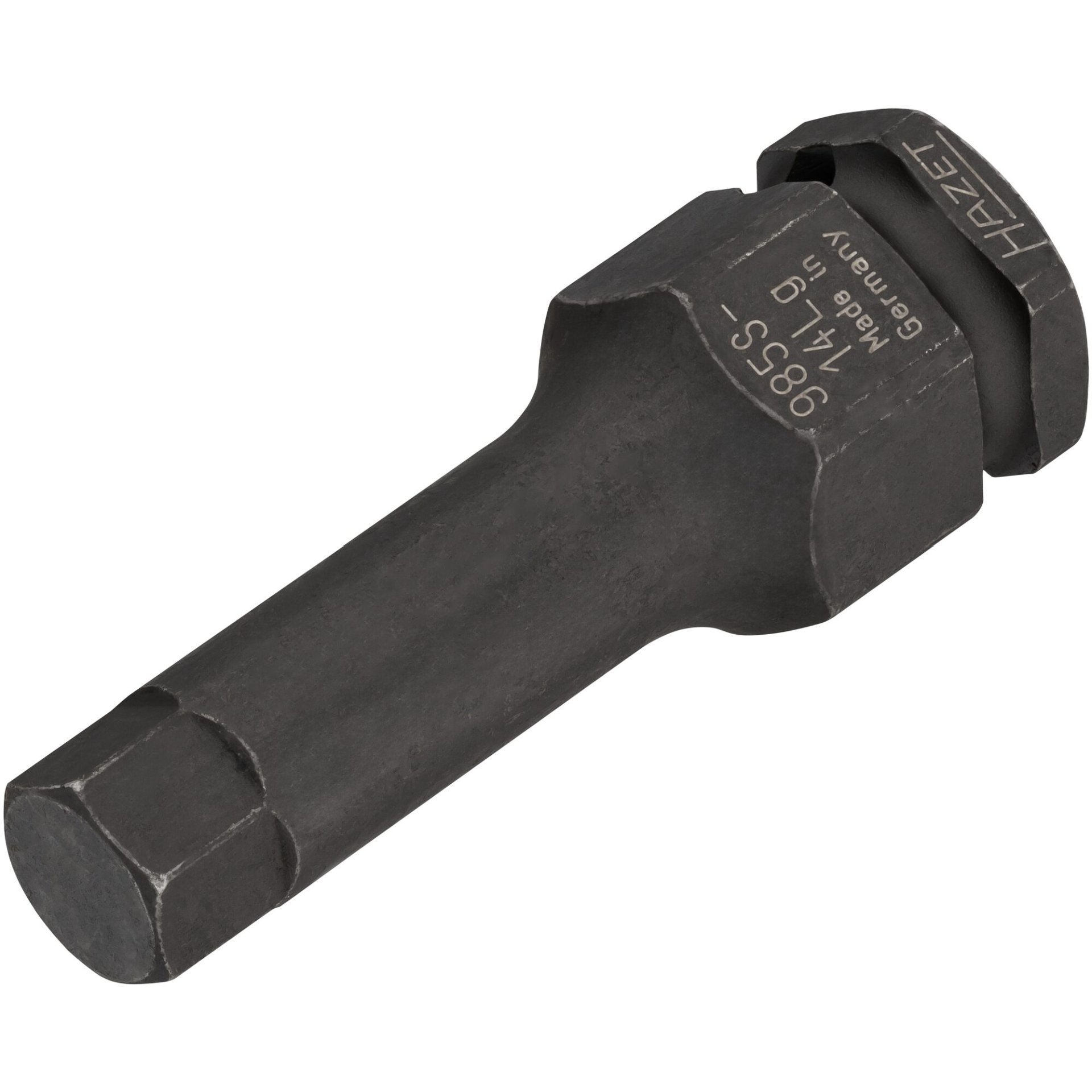HAZET Kraft-Schraubendreher-Steckschlüsseleinsatz 985S-14LG ∙ 1/2 Zoll (12,5 mm) Vierkant hohl, 24 mm Außen-Sechskant ∙ Innensechskant Profil ∙ SW 14 mm
