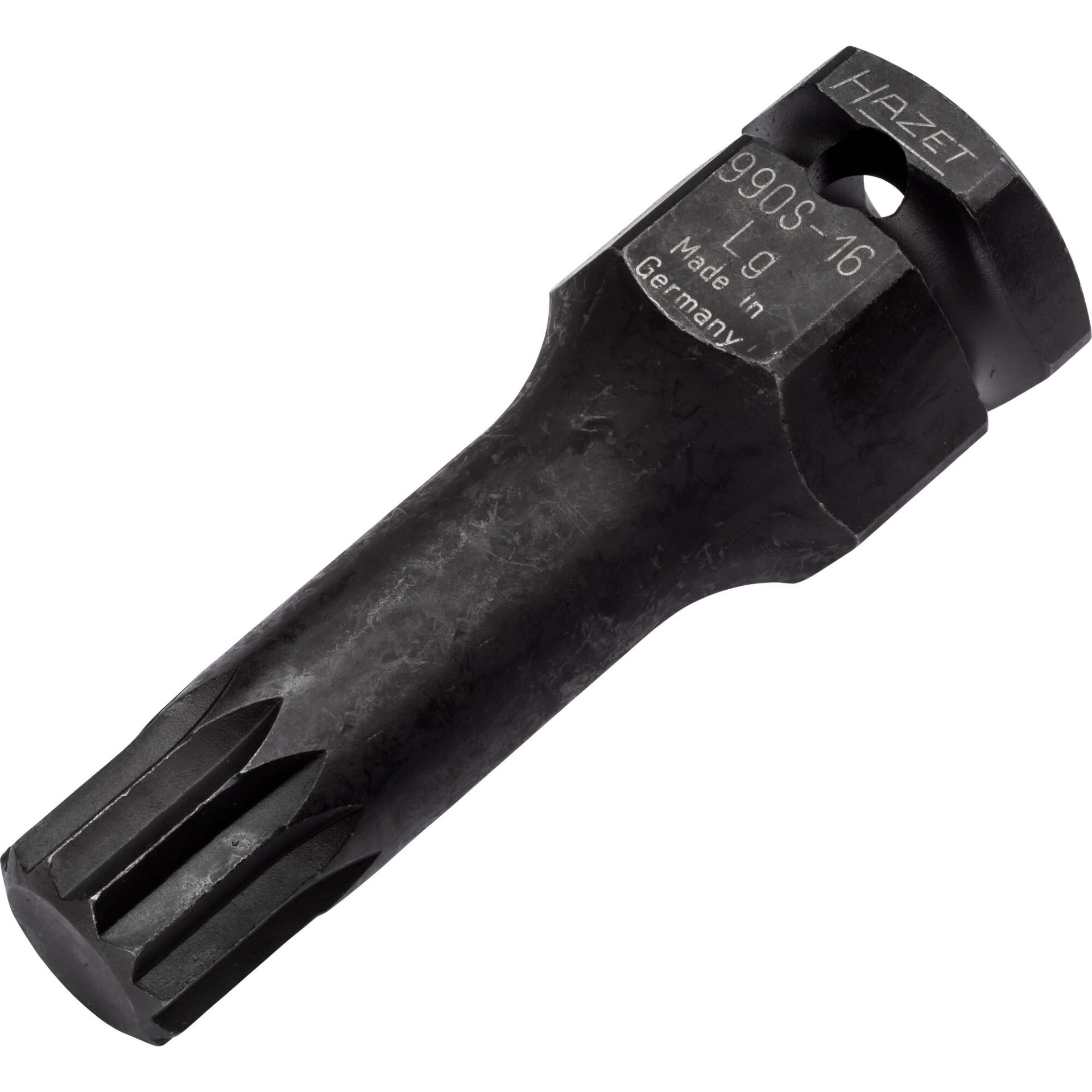 HAZET Douille mâle à chocs 990S-16LG ∙ Carré creux 1/2 pouce (12,5 mm), 6 pans extérieurs 24 mm ∙ Profil denture multiple intérieur XZN ∙ taille M16