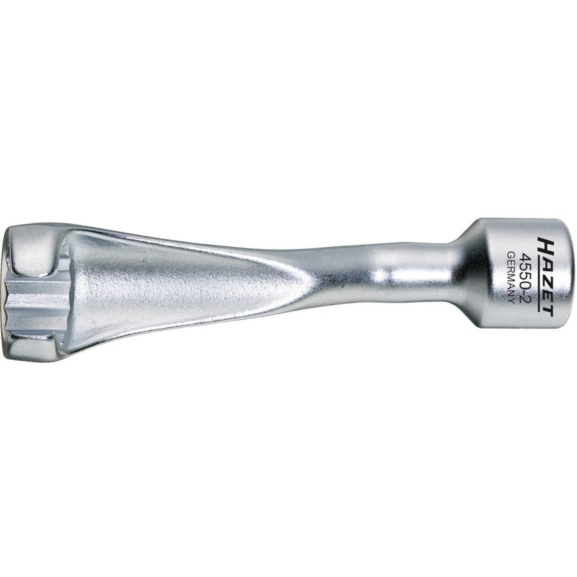 HAZET Einspritzleitungsschlüssel 4550-2 ∙ 1/2 Zoll (12,5 mm) Vierkant hohl ∙ Außen Doppelsechskant Profil ∙ 19 mm