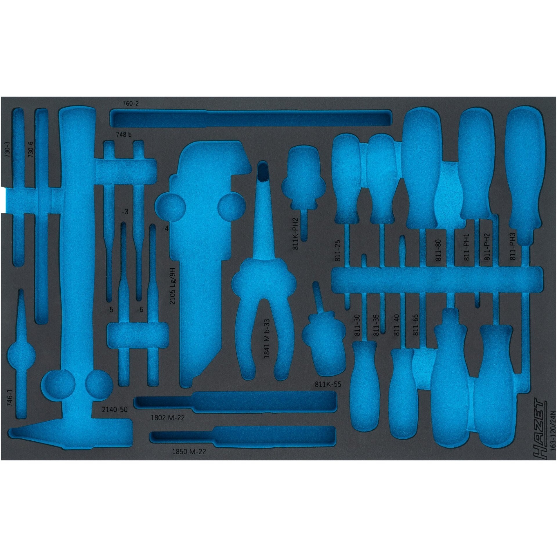 HAZET 2-Komponenten Weichschaumeinlage 163-120LN ∙ L x B: 519 mm x 342 mm