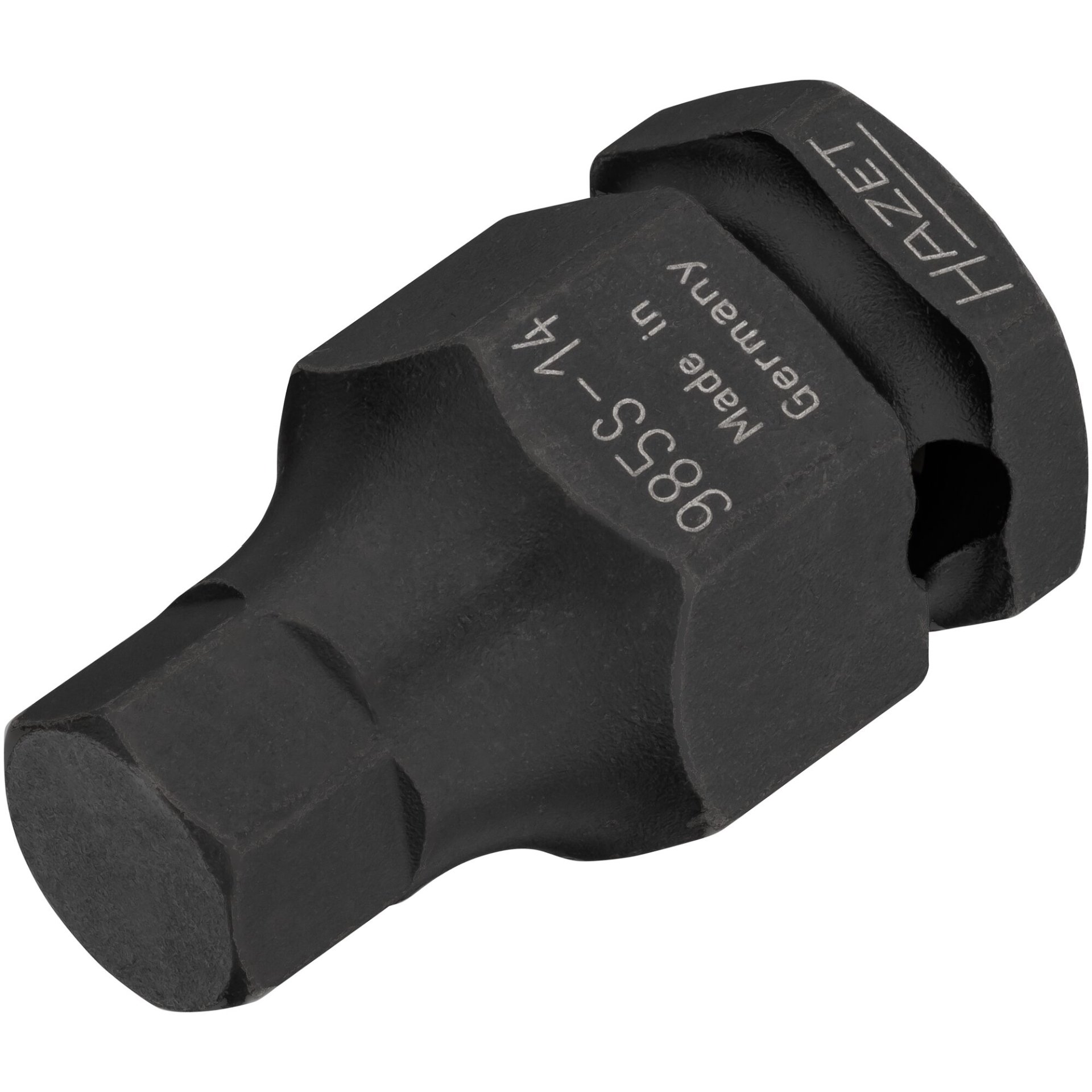 HAZET Kraft-Schraubendreher-Steckschlüsseleinsatz 985S-14 ∙ 1/2 Zoll (12,5 mm) Vierkant hohl, 24 mm Außen-Sechskant ∙ Innensechskant Profil ∙ SW 14 mm