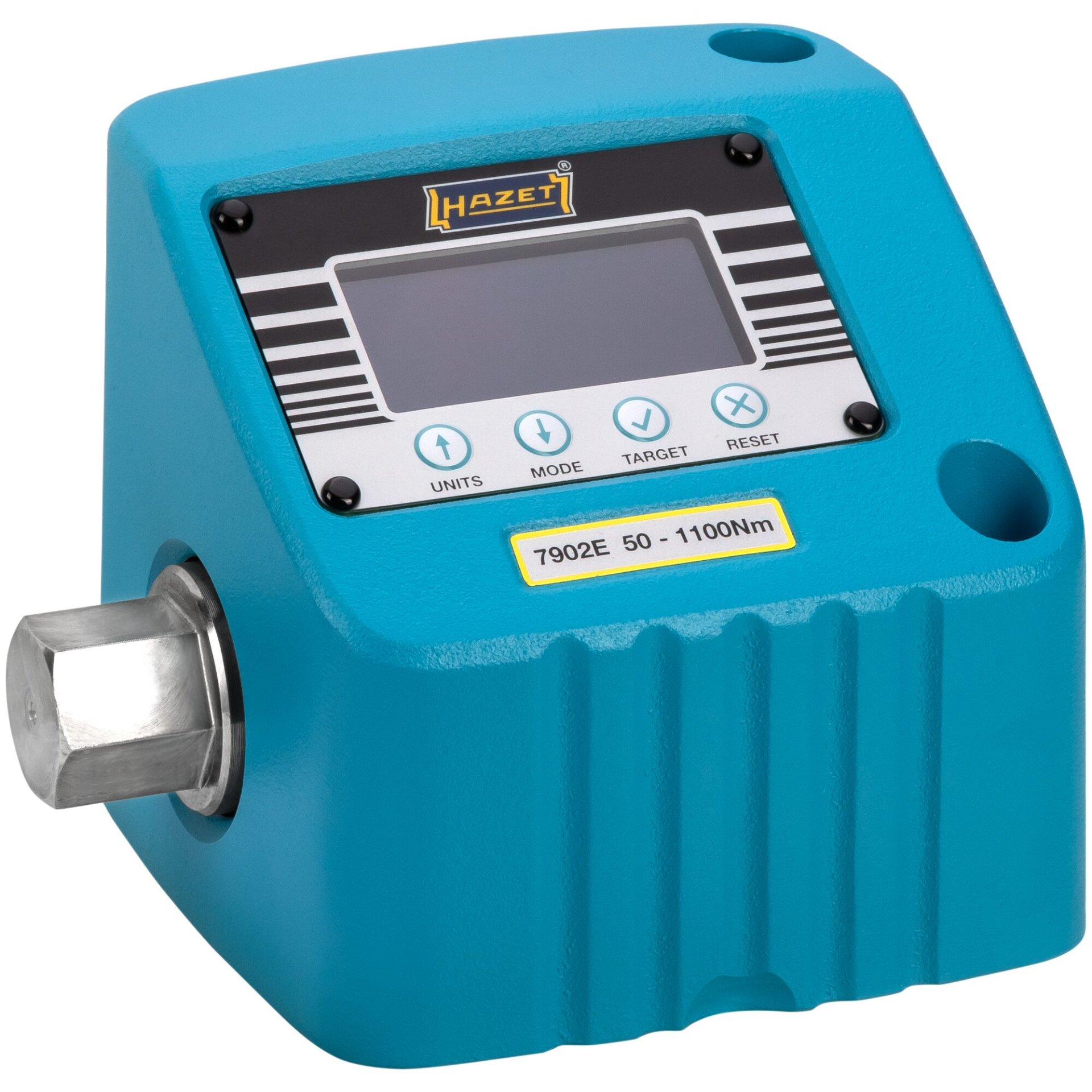 HAZET Drehmoment-Prüfgerät ∙ elektronisch ∙ 50 – 1100 Nm 7902E ∙ Drehmomentbereich min-max: 50 – 1100 Nm ∙ 27 mm Außen-Sechskant ∙ 160 mm x 120 mm x 132.5 mm