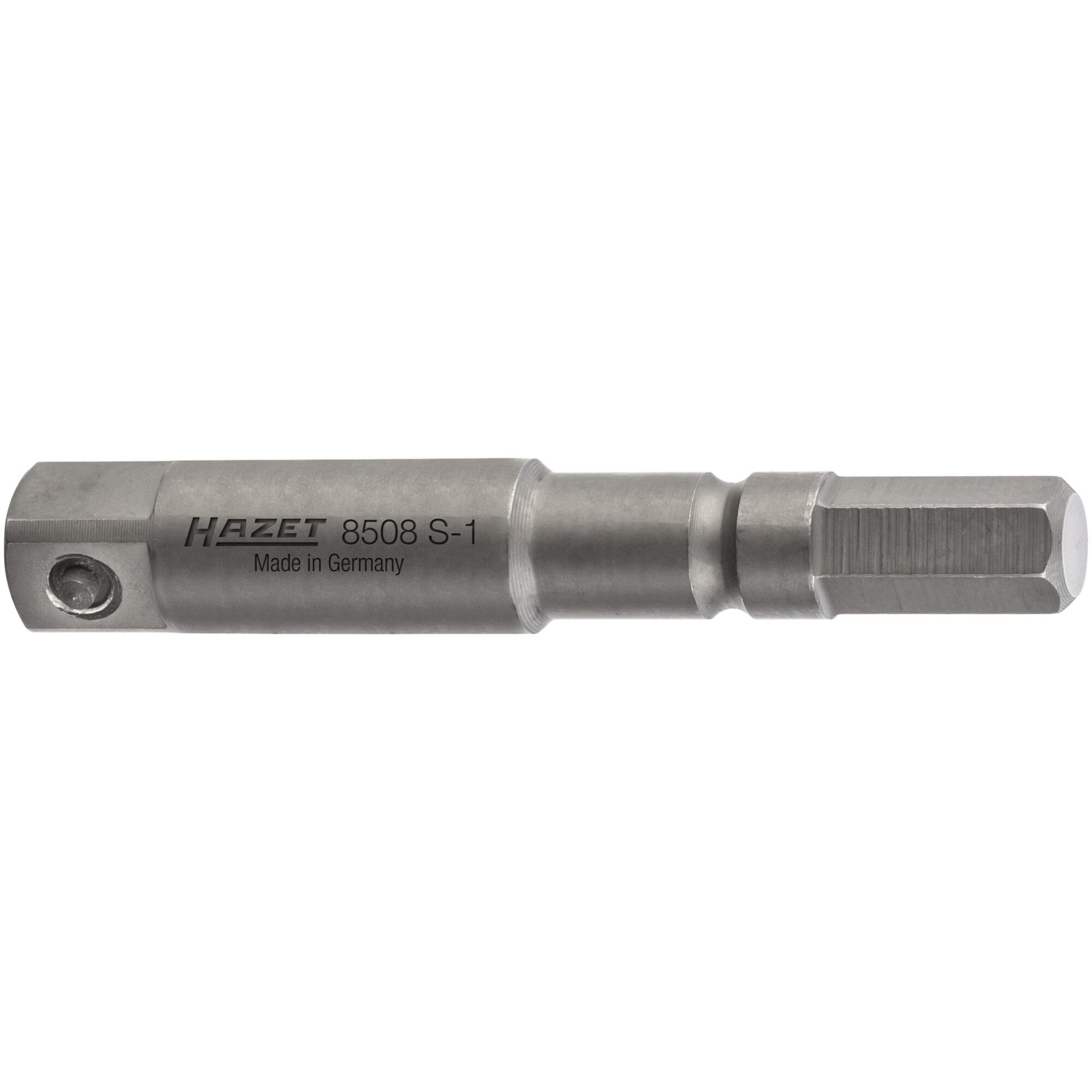 HAZET Schlag-, Maschinenschrauber Adapter 8508S-1 ∙ Sechskant massiv ISO 1173-A 5,5 ∙ 1/4 Zoll (6,3 mm) Vierkant massiv ∙ 50 mm