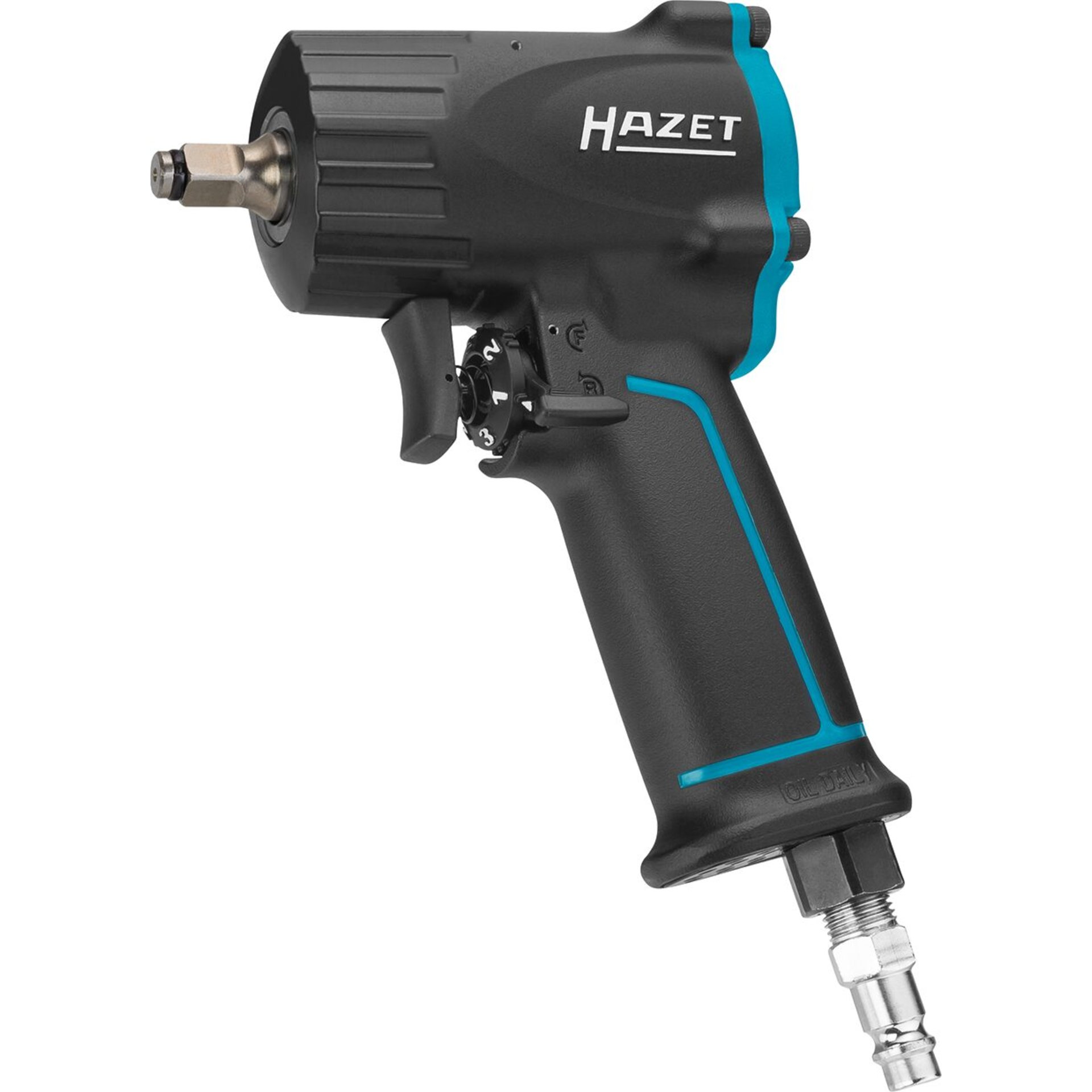 HAZET Impact wrench ∙ extra short 9011M ∙ Loosening torque maximum [N m]: 461 Nm ∙ 3/8 inch (10 mm) square, solid ∙ Single hammer striking mechanism