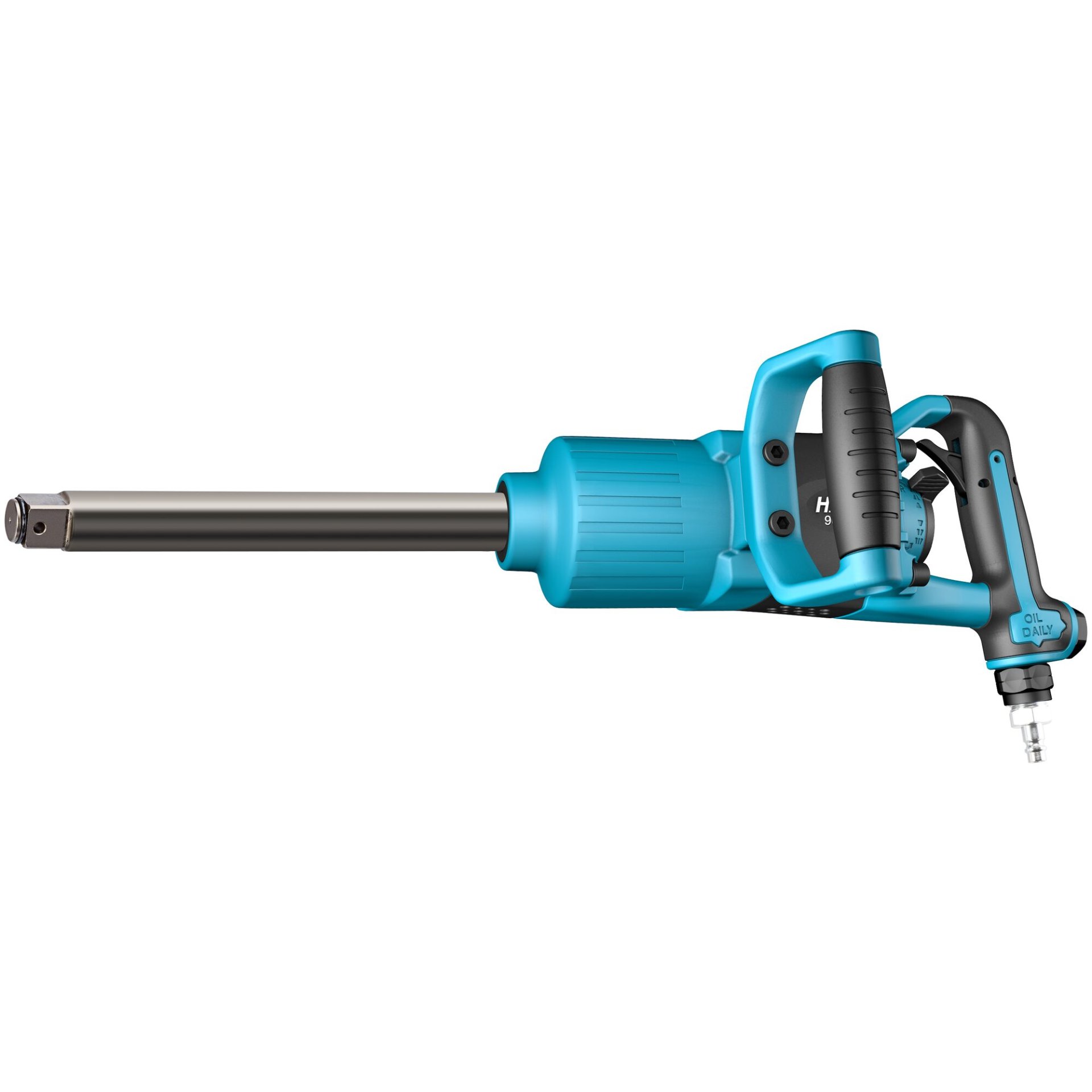 HAZET Impact wrench ∙ long spindle 9014P-1 ∙ Loosening torque maximum [N m]: 3400 Nm ∙ 1 inch (25 mm) square, solid ∙ Direct hammer striking mechanism