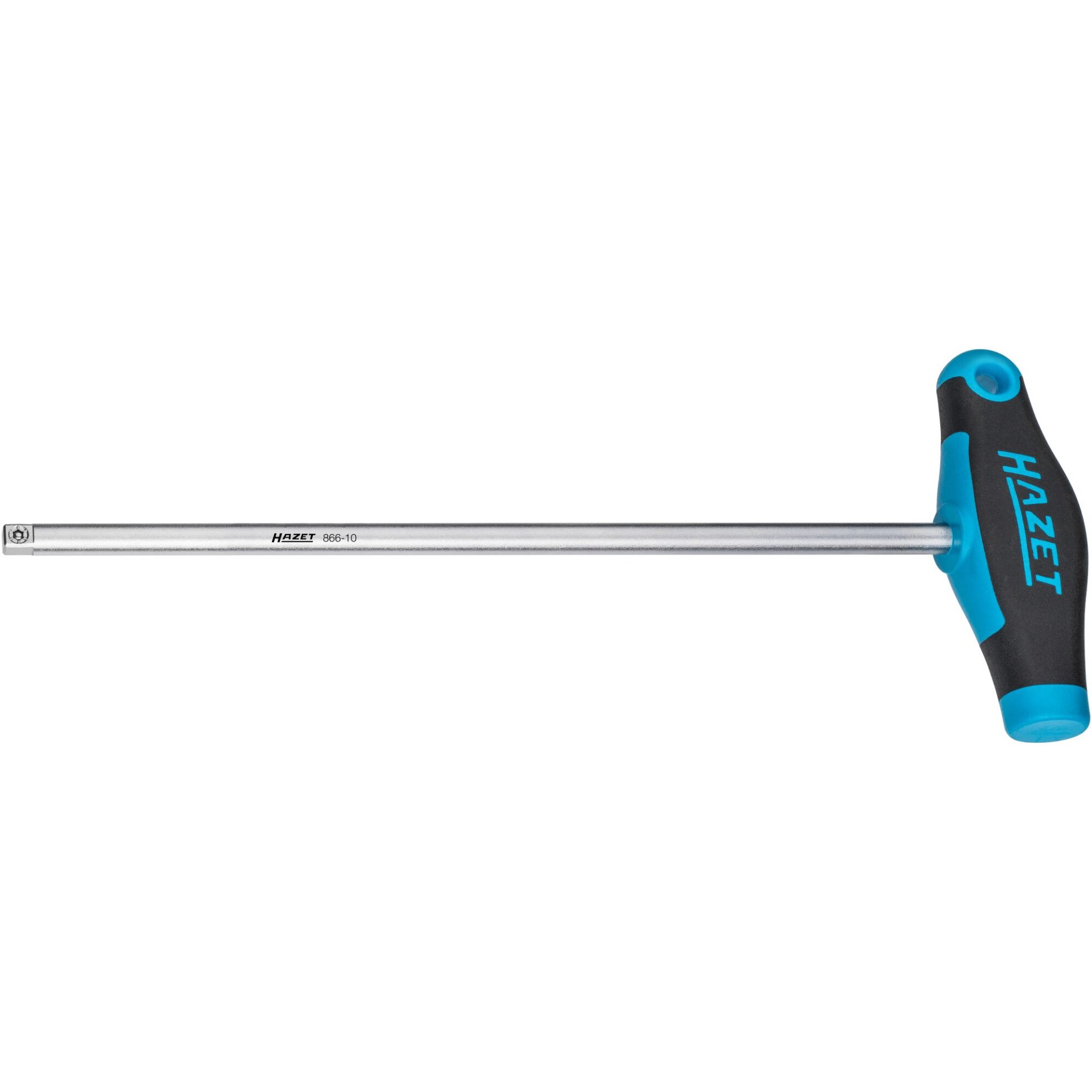 HAZET Steckgriff mit T-Griff 866-10 ∙ 1/4 Zoll (6,3 mm) Vierkant massiv ∙ 295 mm