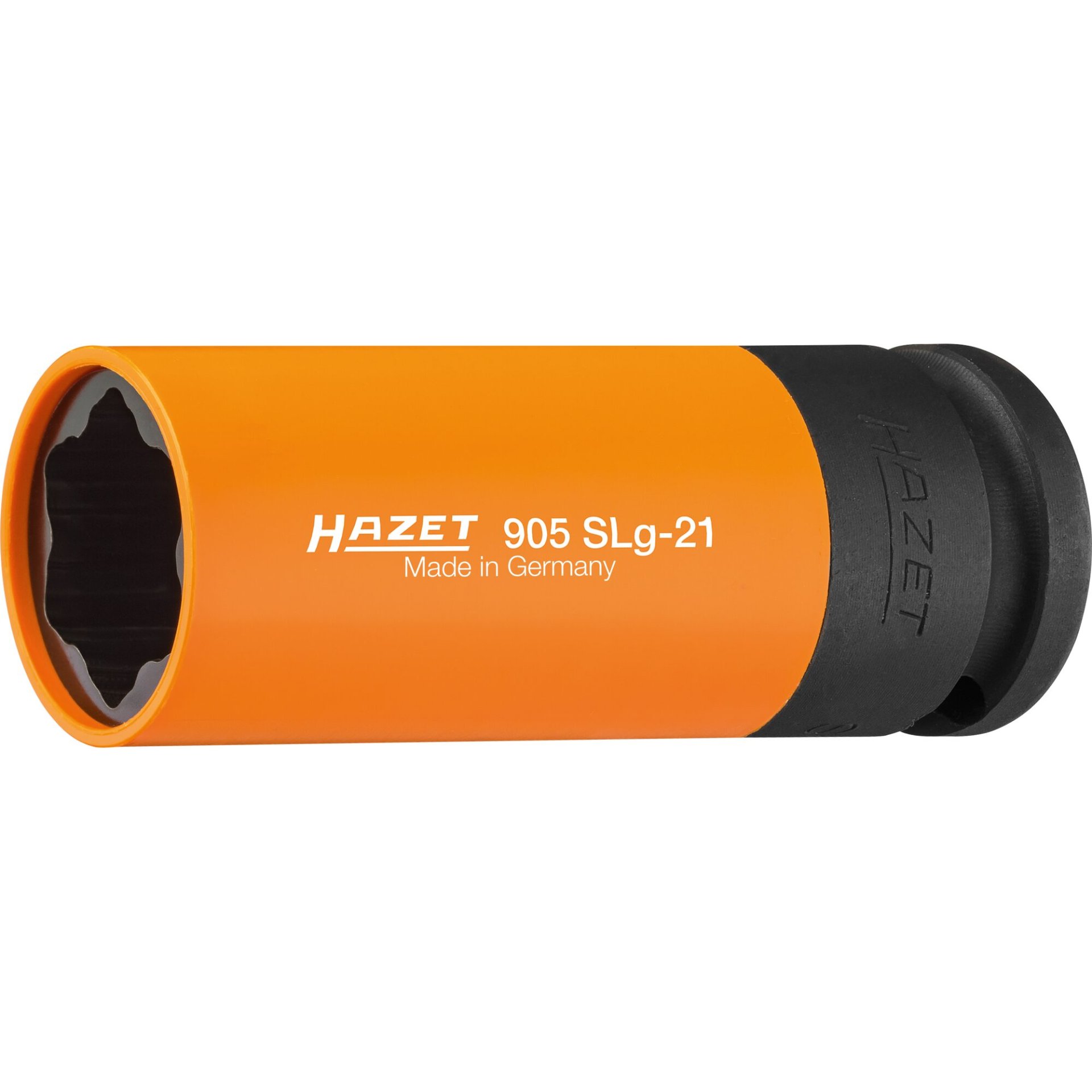 HAZET Impact socket ∙ special profile 905SLG-21 ∙ 1/2 inch (12.5 mm) square, hollow ∙ Wheel bolts hybrid special profile ∙ size 21 mm