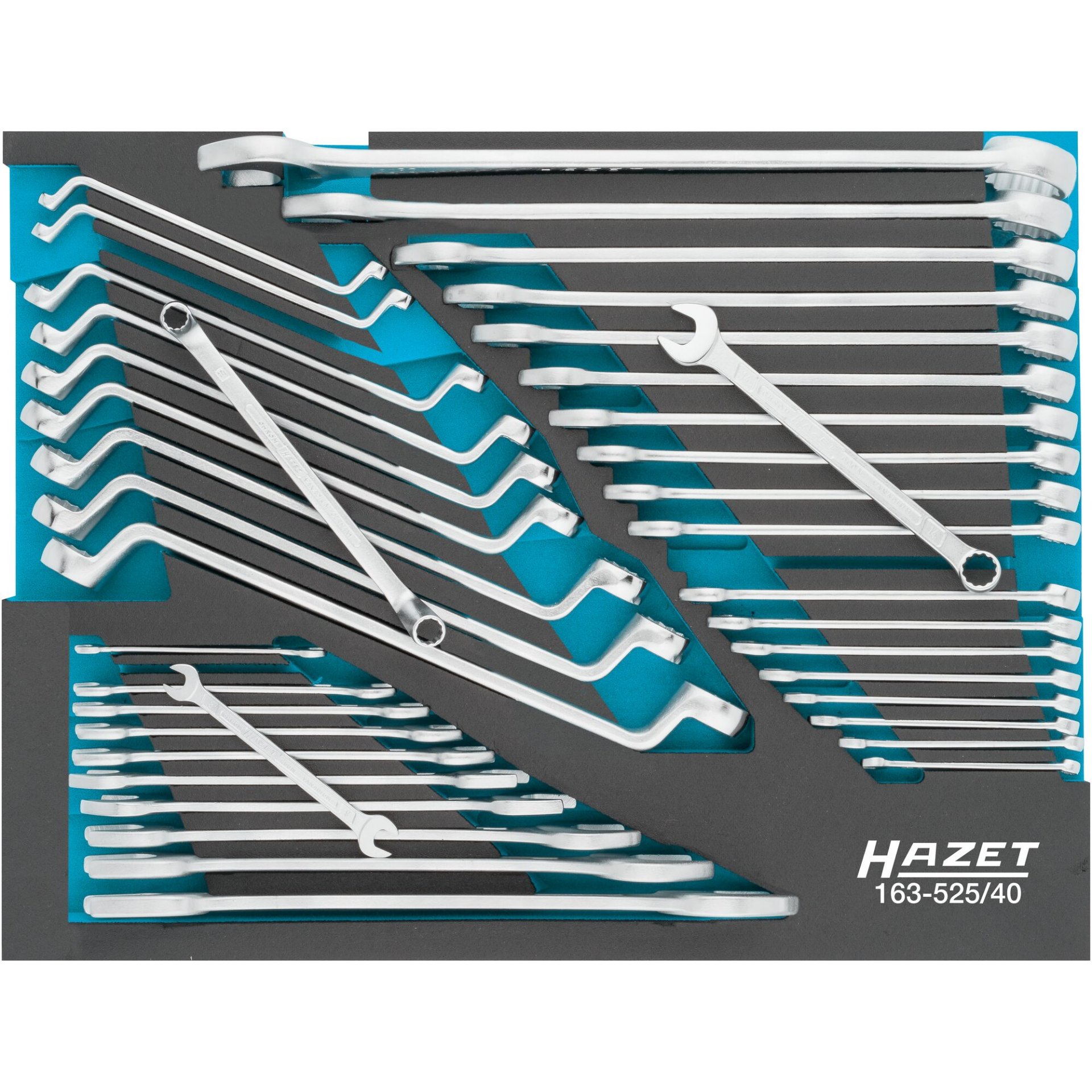 HAZET Jeu de clés de serrage 163-525/40 ∙ Profil à 6 pans extérieurs, Profil Traction à 12 pans extérieurs ∙ 6 x 7 – 34 x 36 ∙ Nombre d'outils : 40