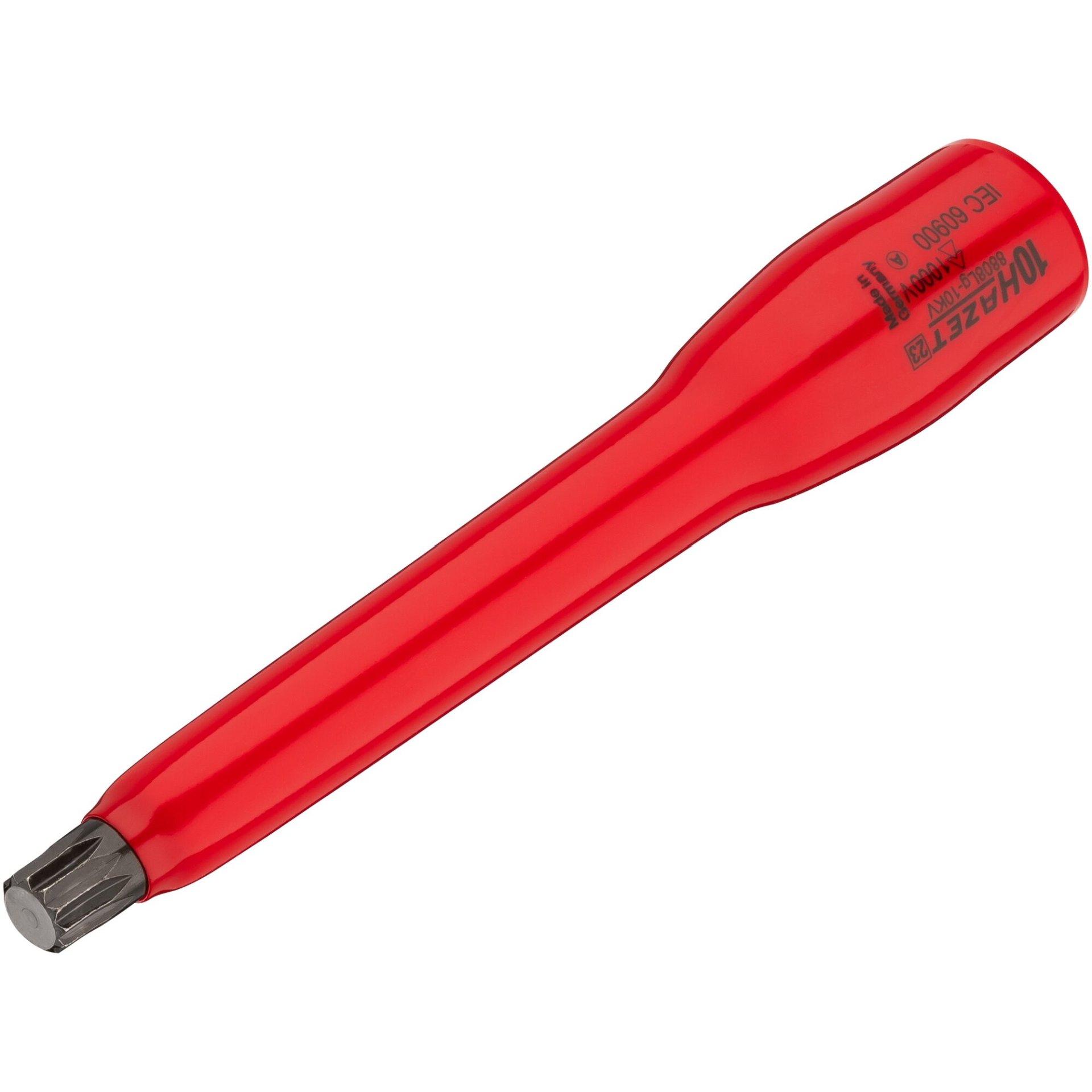 HAZET Schraubendreher-Steckschlüsseleinsatz ∙ schutzisoliert 8808LG-10KV ∙ 3/8 Zoll (10 mm) Vierkant hohl ∙ Innen Vielzahn Profil XZN ∙ SW M10