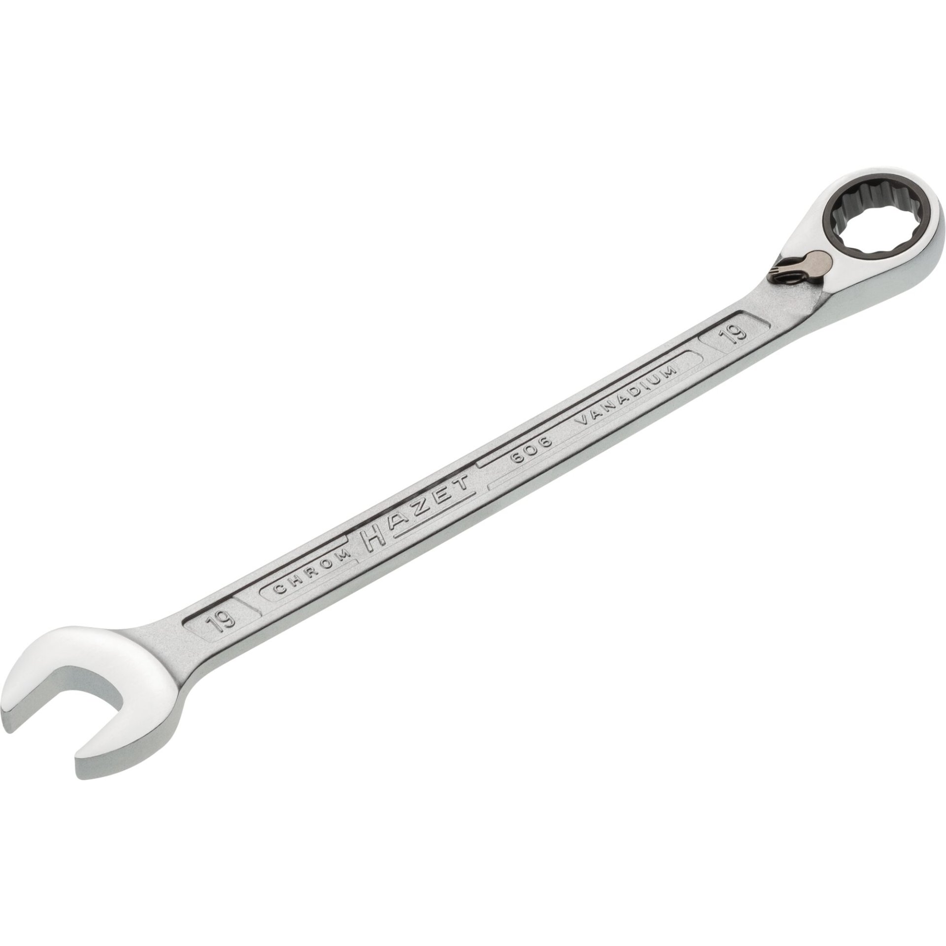 HAZET Ratelringsteeksleutel 606-19 ∙ Buiten-twaalfkant-tractieprofiel ∙ SW 19 mm