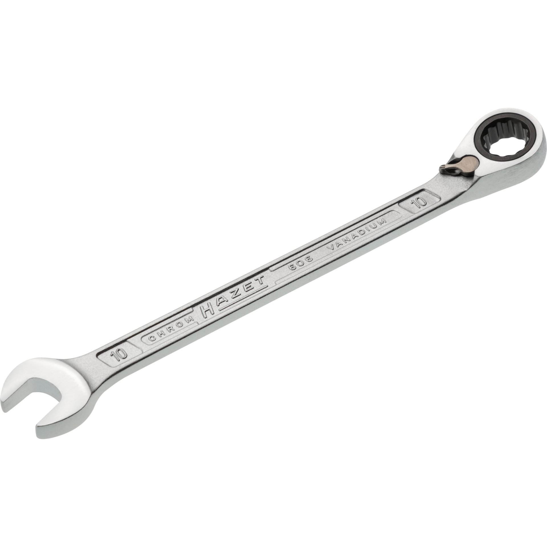 HAZET Llave combinada de carraca 606-10 ∙ Perfil de tracción hexagonal doble exterior ∙ ancho de llave 10 mm