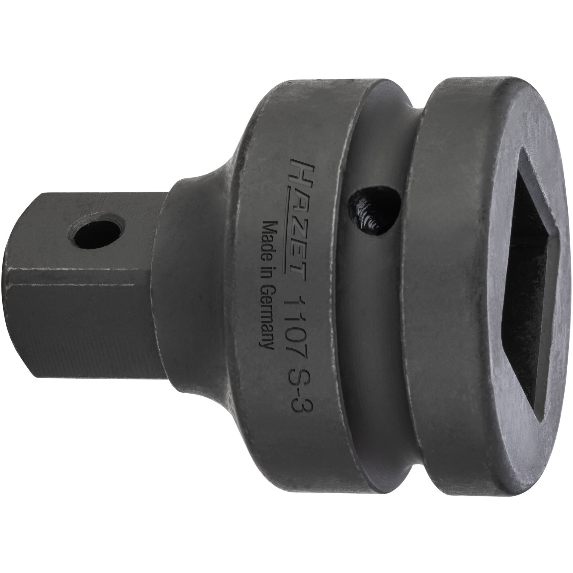 HAZET Reducer 1107S ∙ 1 inch (25 mm) square, hollow ∙ 3/4 inch (20 mm) square, solid ∙ 70 mm