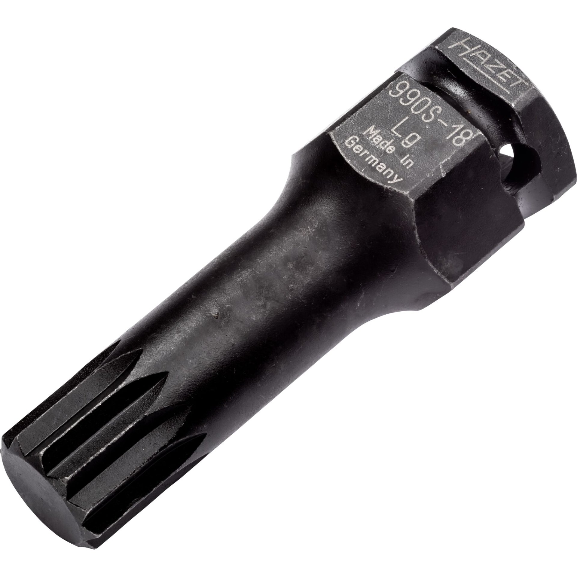 HAZET Douille mâle à chocs 990S-18LG ∙ Carré creux 1/2 pouce (12,5 mm), 6 pans extérieurs 24 mm ∙ Profil denture multiple intérieur XZN ∙ taille M18