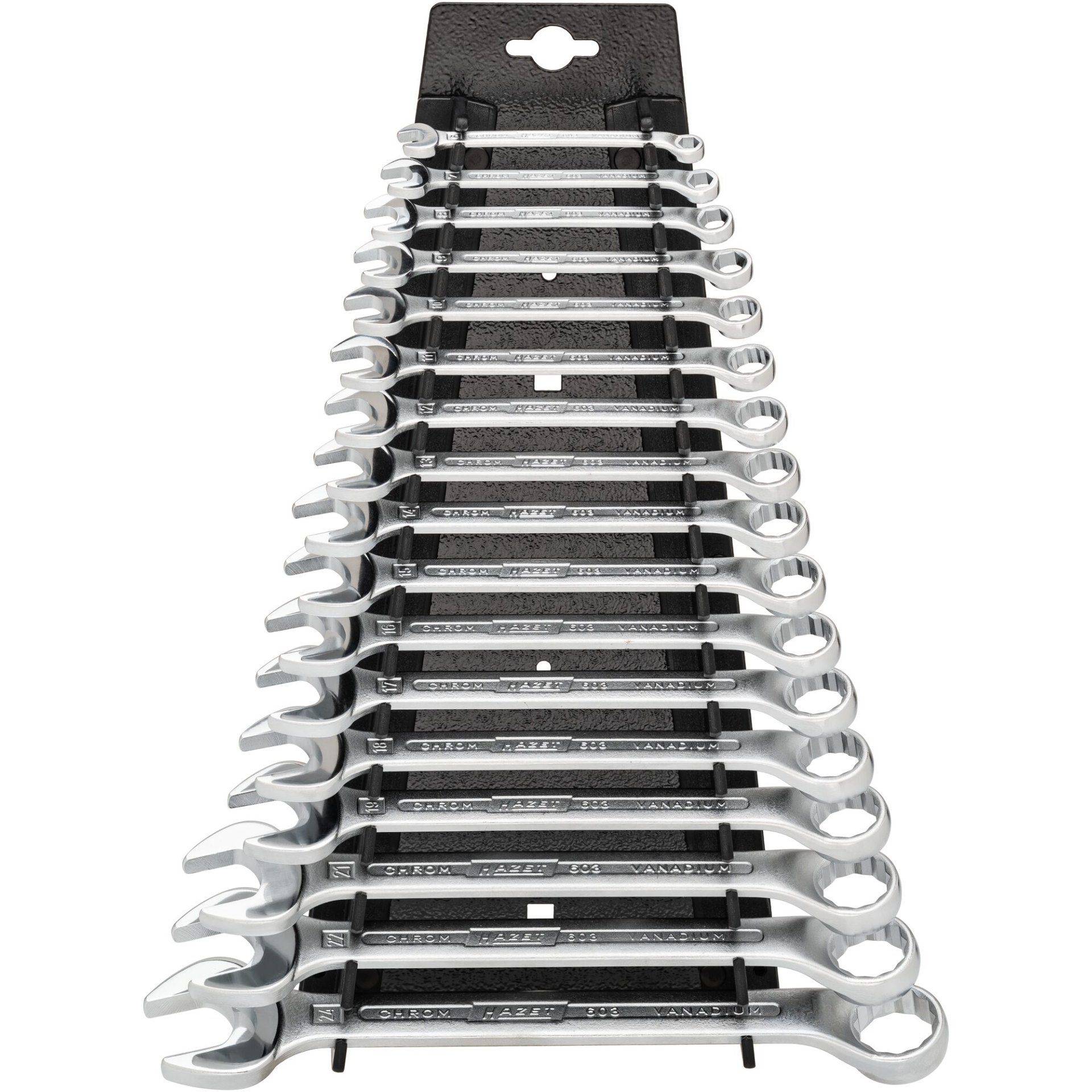HAZET Combination wrench set 603/17H ∙ Outside 12-point traction profile ∙ 6 – 24 ∙ Number of tools: 17