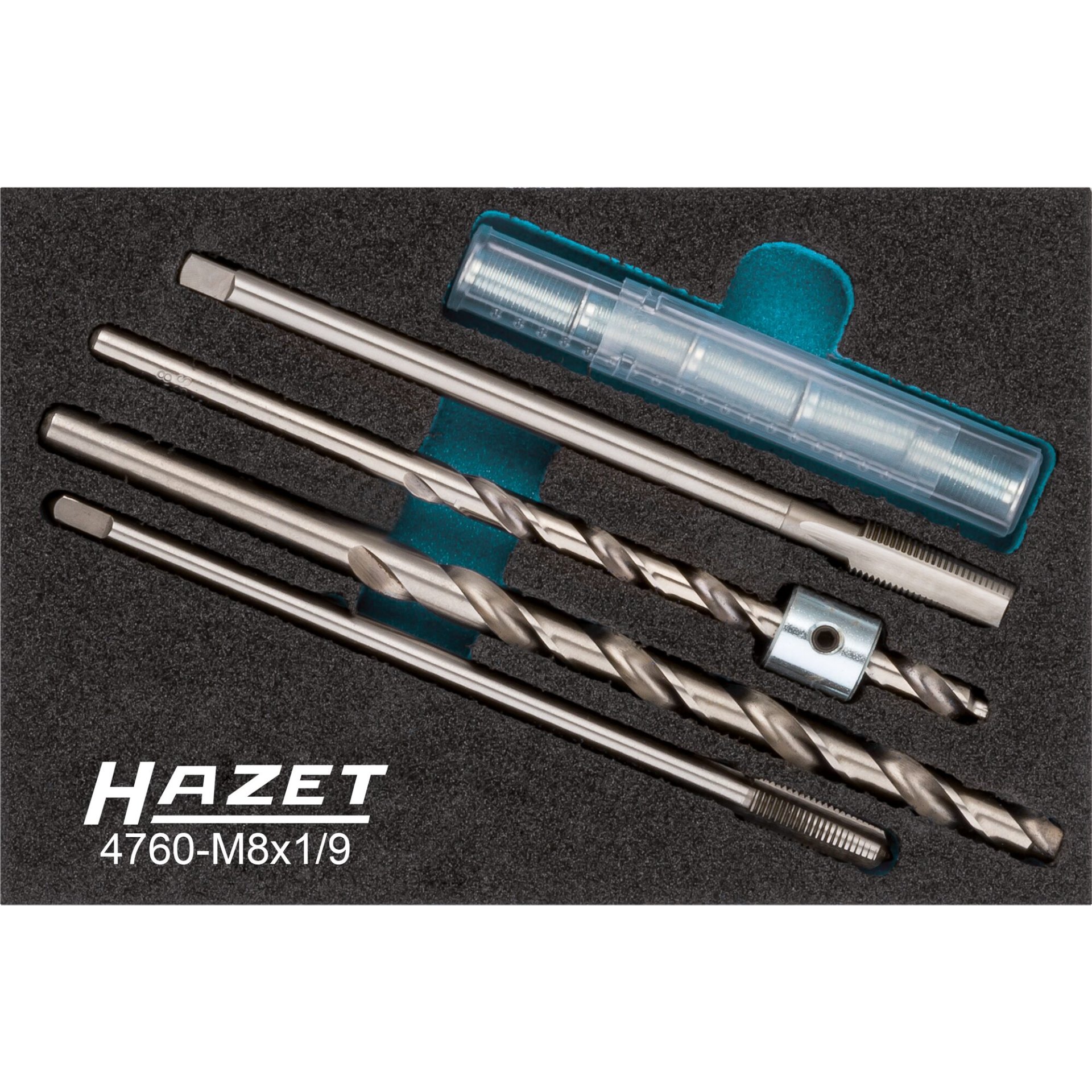 HAZET Glow plug repair set 4760-M8X1/9 ∙ 185 mm x 153 mm x 52 mm ∙ Number of tools: 9