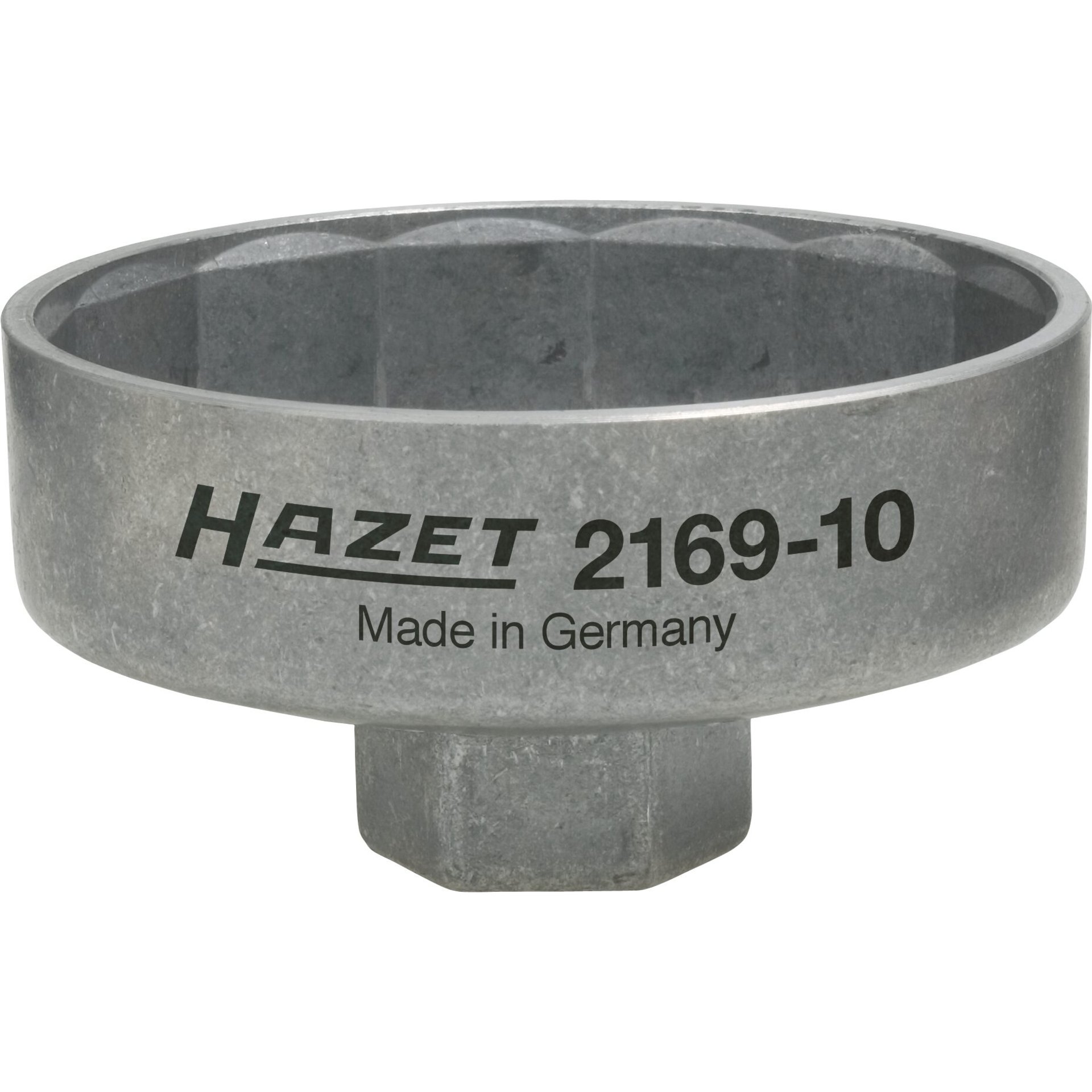 HAZET Oil filter wrench 2169-10 ∙ 3/8 inch (10 mm) square, hollow ∙ Outside 14-point profile ∙ size 74