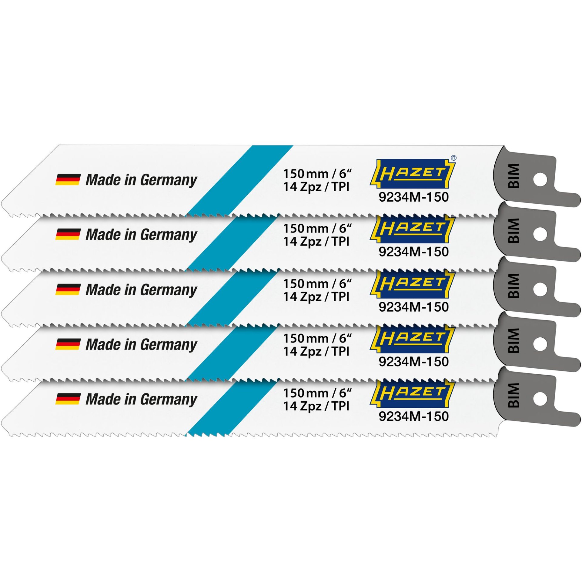 HAZET Sägeblätter Satz 9234M-150/5 ∙ 150 mm x 0.9 mm x 19 mm ∙ Anzahl Werkzeuge: 5