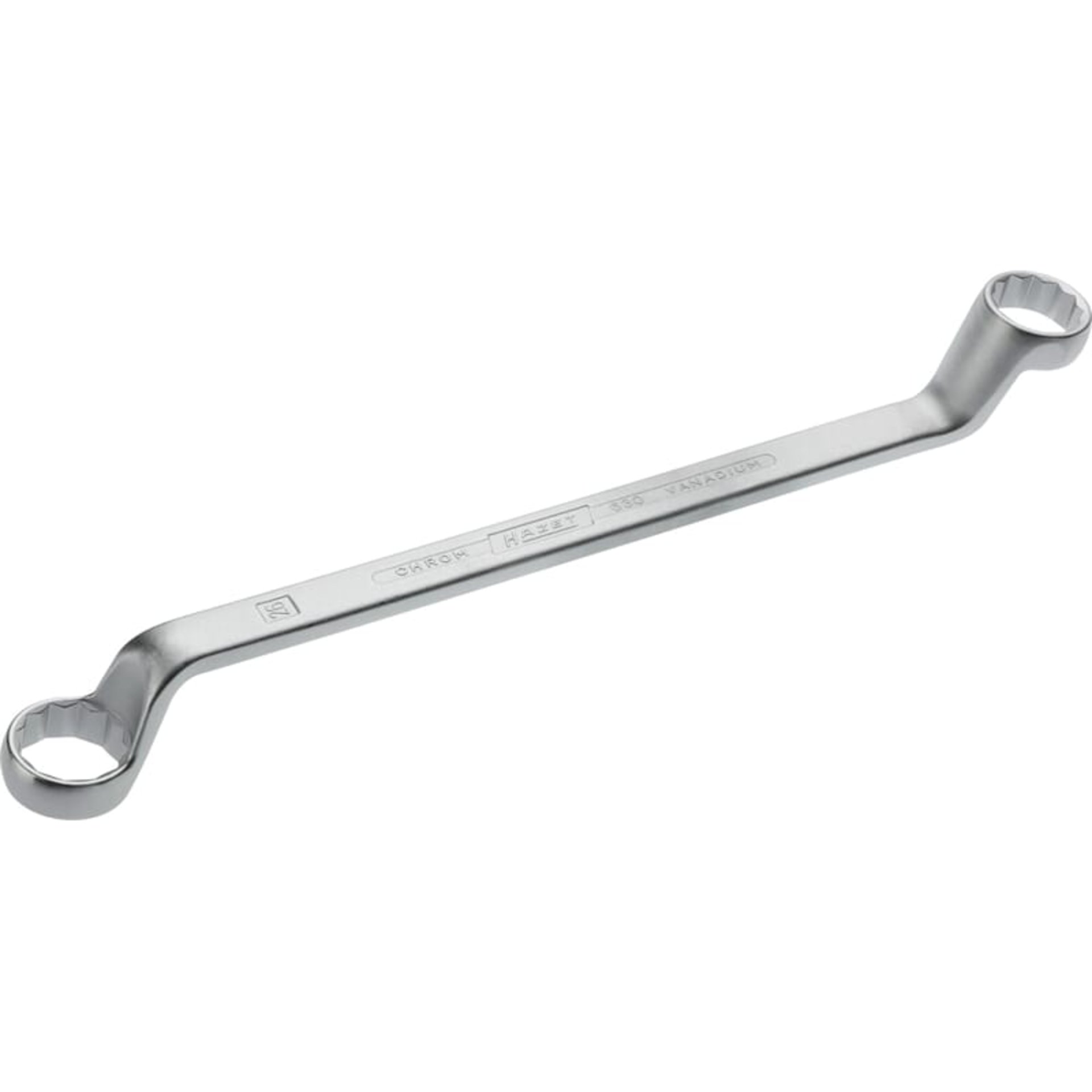 HAZET Double box-end wrench 630-24X26 ∙ Outside 12-point traction profile ∙ size 24 x 26 mm