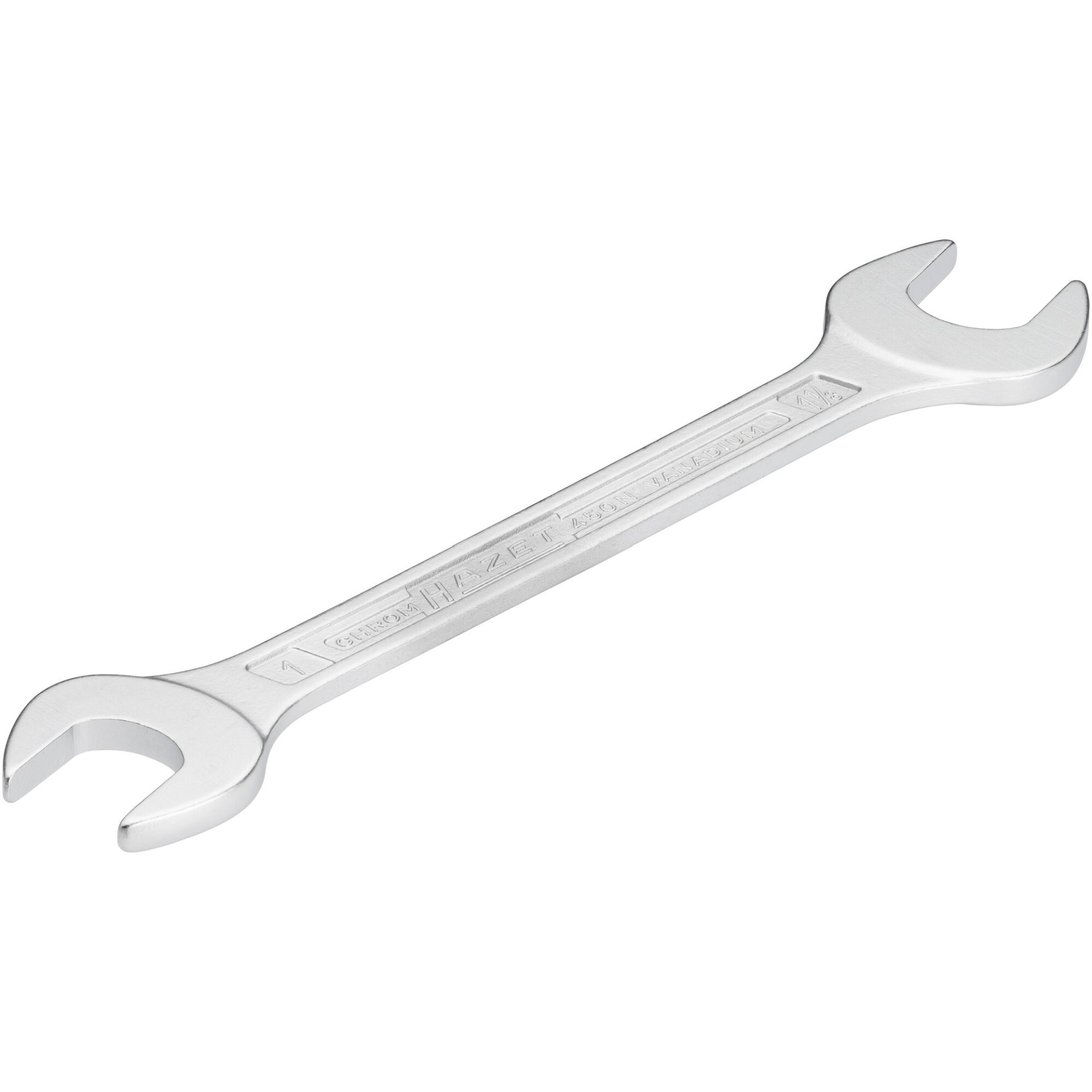 HAZET Double open-end wrench 450NA-1X1.1/8VKH ∙ Outside hexagon profile ∙ size 1 x 1.1⁄8″