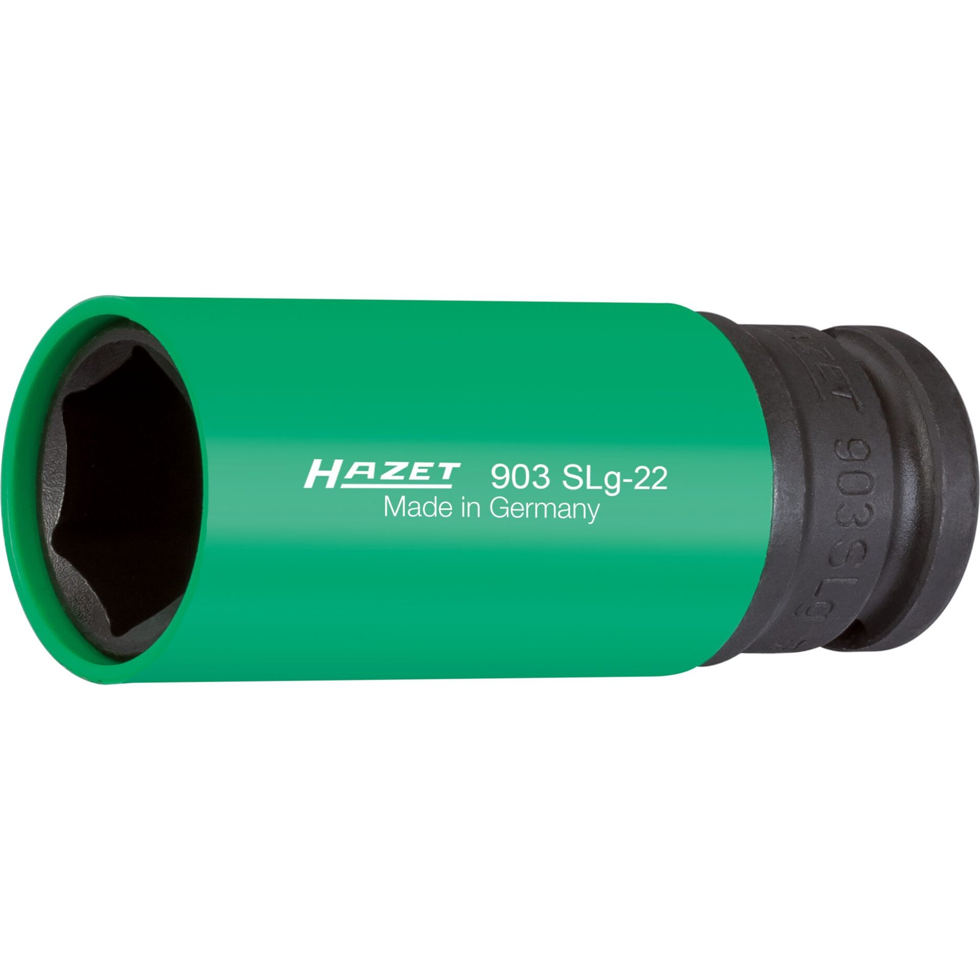 HAZET Impact socket ∙ hexagon 903SLG-22 ∙ 1/2 inch (12.5 mm) square, hollow ∙ Outside hexagon traction profile ∙ size 22 mm