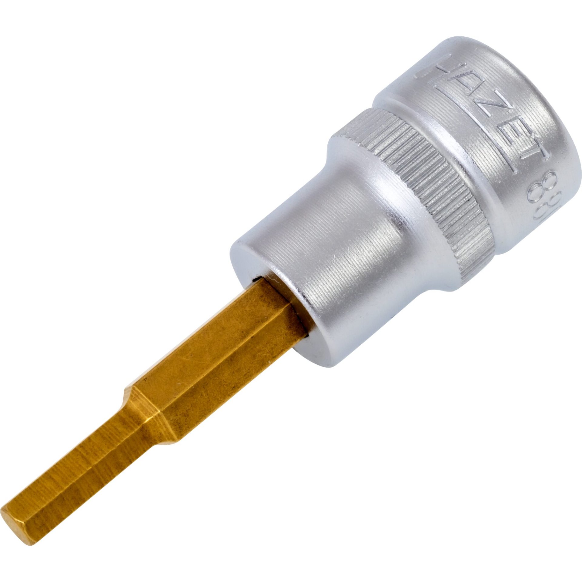 HAZET Schraubendreher-Steckschlüsseleinsatz 8801-4 ∙ 3/8 Zoll (10 mm) Vierkant hohl ∙ Innensechskant Profil ∙ SW 4 mm