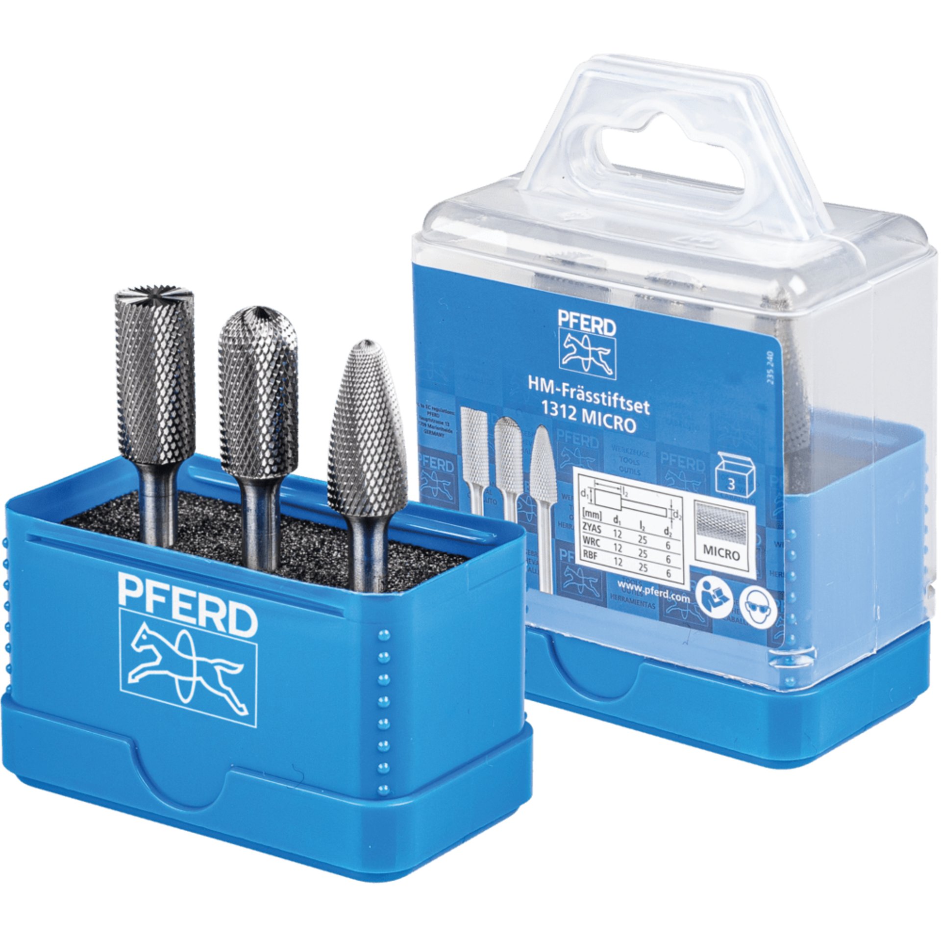 Hartmetallfrässtifte-Set für Hochleistung, Zahnung MICRO