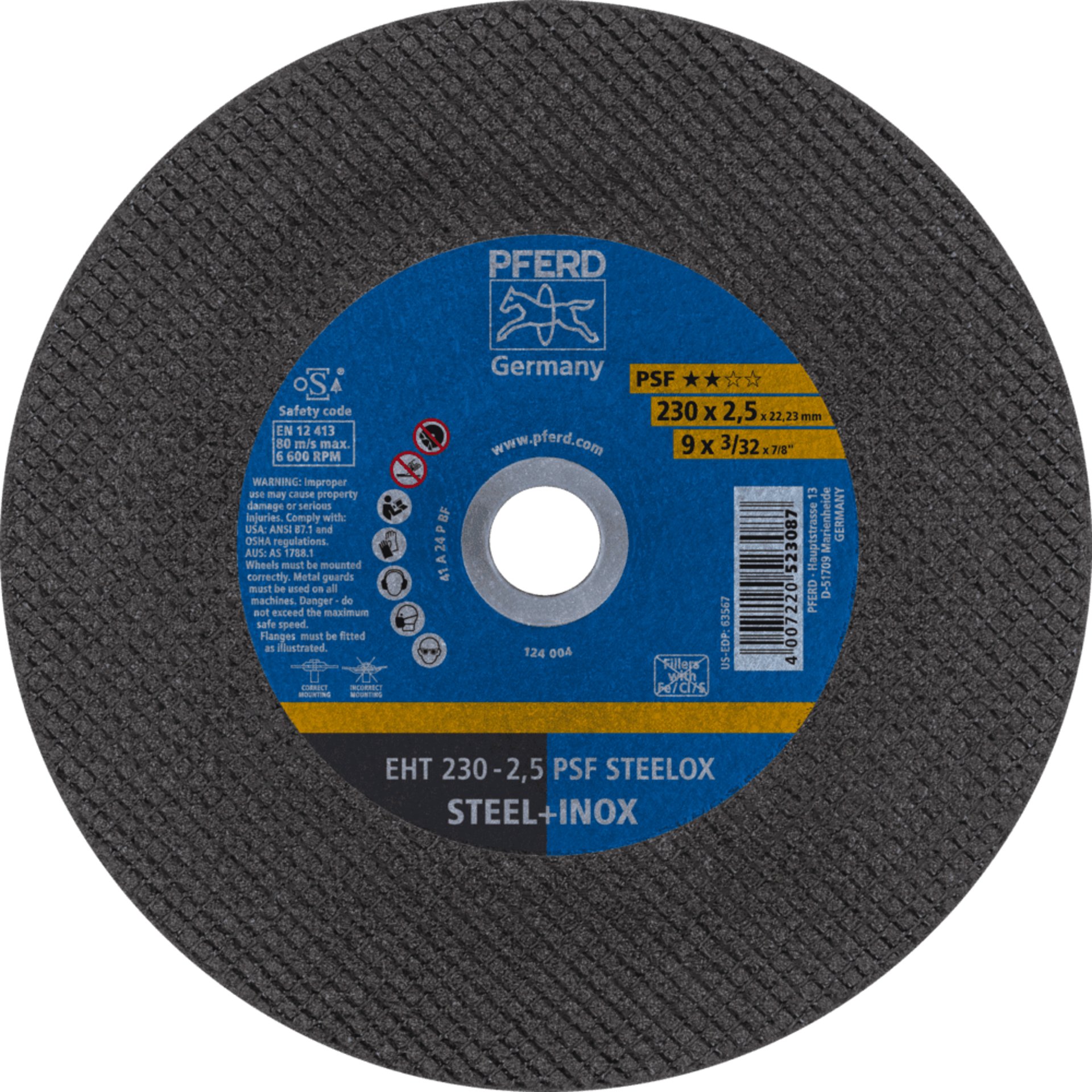 PFERD TOOLS Trennscheiben EHT 230-2,5 PSF STEELOX
