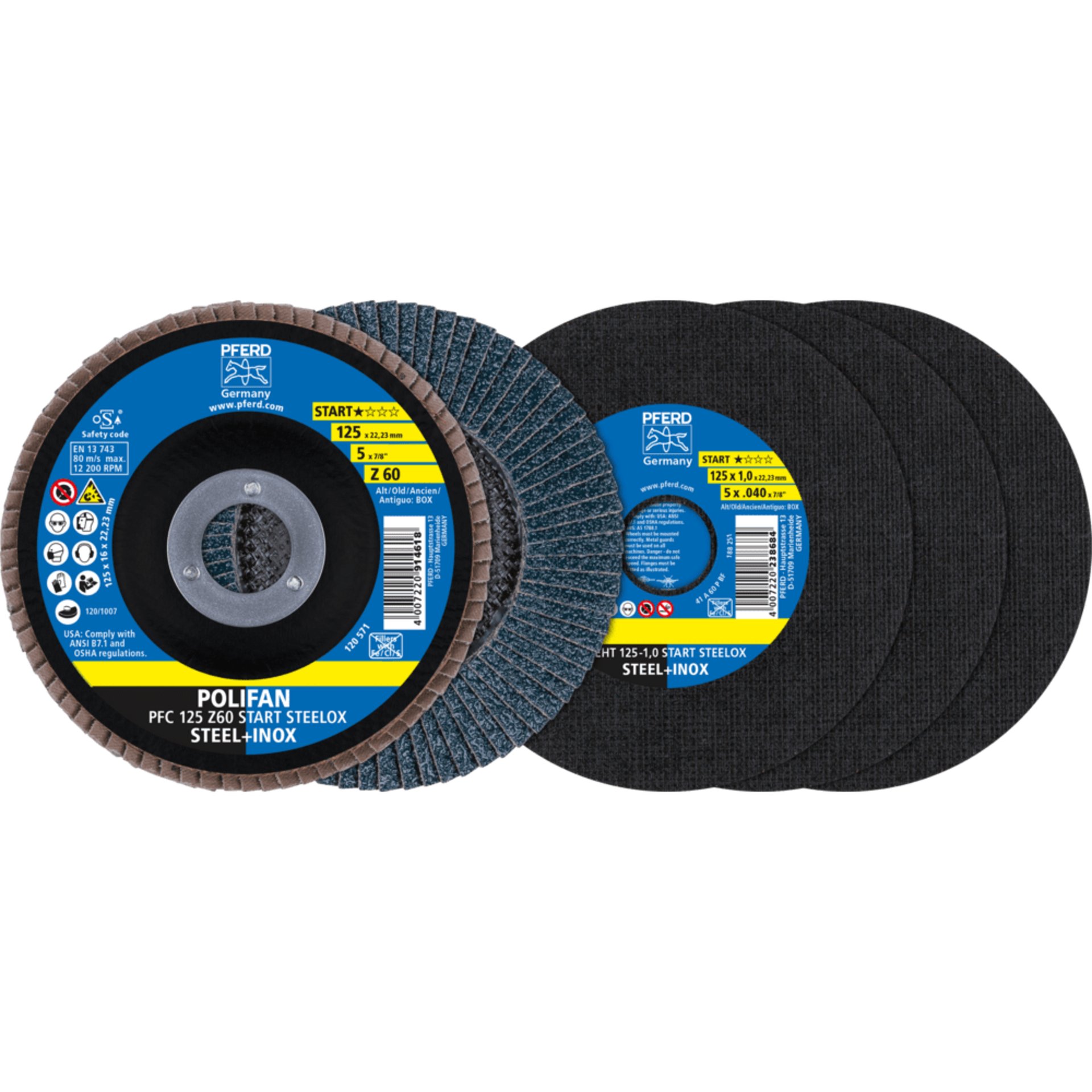 PFERD TOOLS VKF-Material 6/VKF-Aktionen SET 125 START STEELOX (EHT 1,0/PFC Z60)