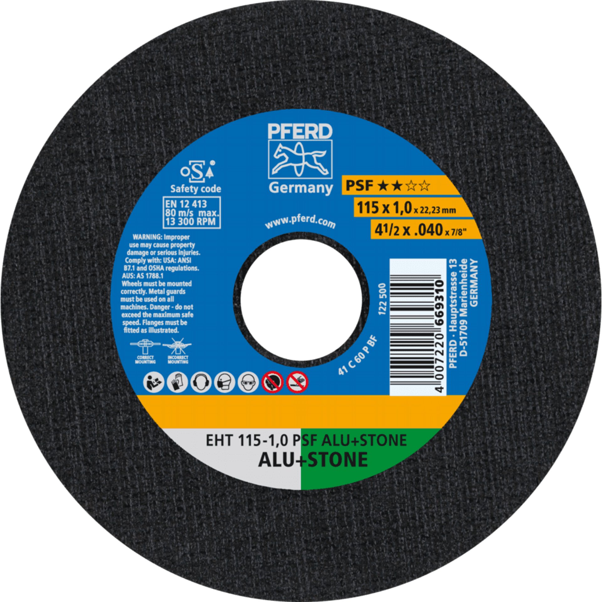 PFERD TOOLS Trennscheiben EH/EHT PSF ALU+STONE