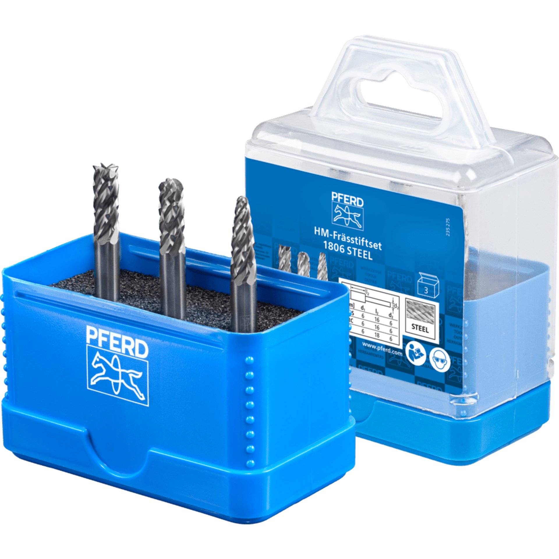 PFERD TOOLS Hartmetallfrässtifte 1806 STEEL 3TLG
