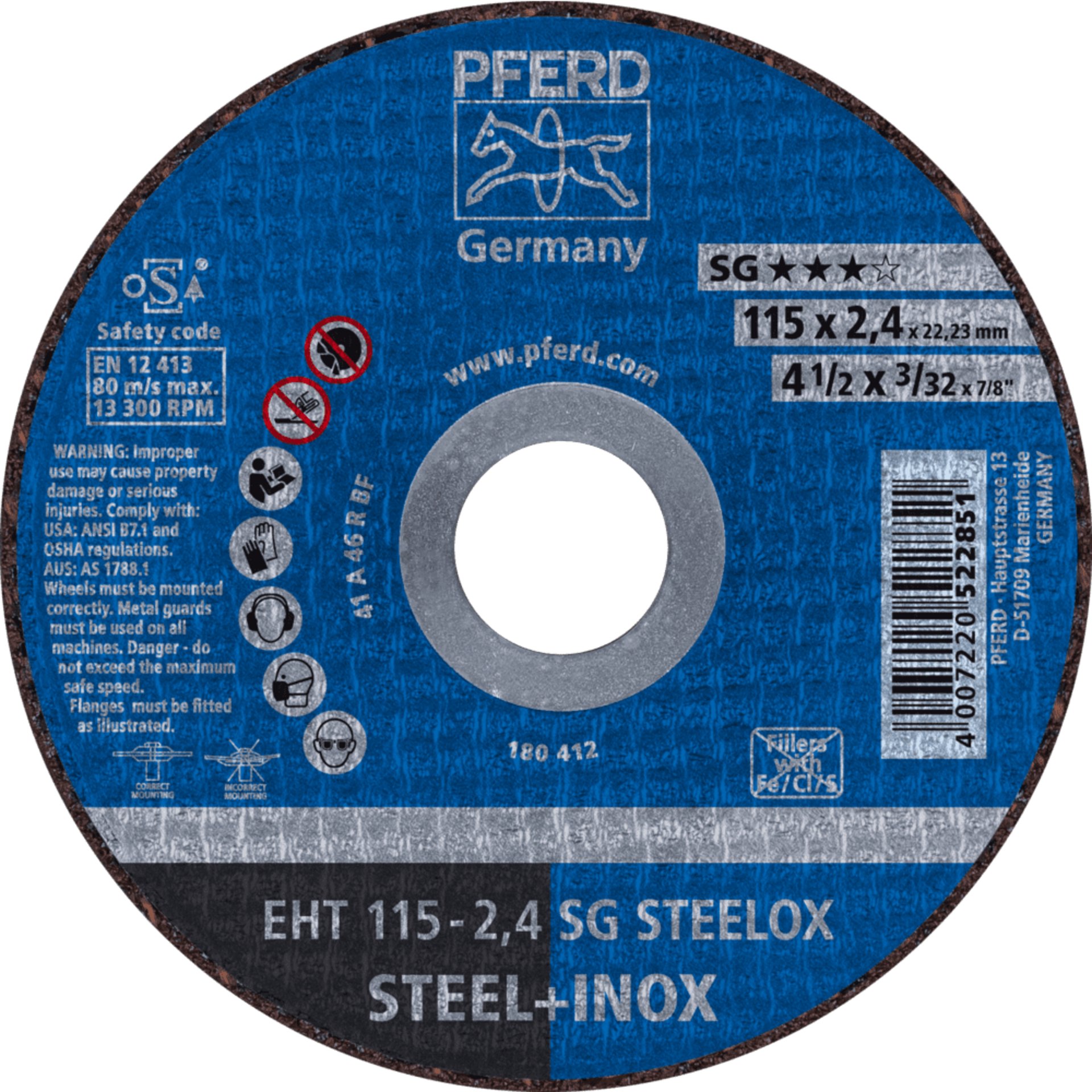 PFERD TOOLS Trennscheiben EHT 115-2,4 SG STEELOX