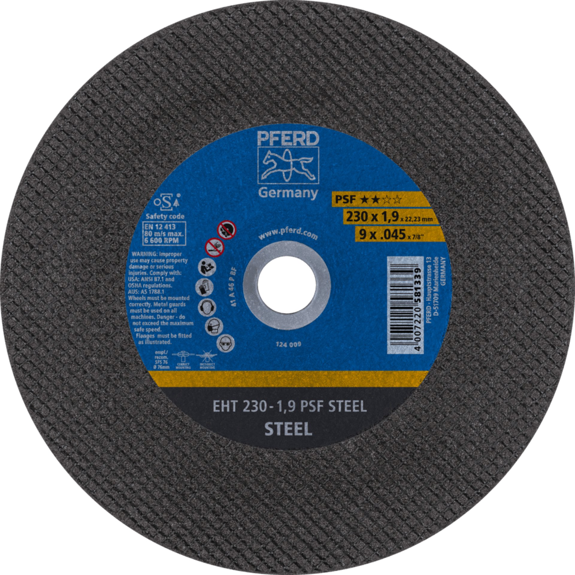PFERD TOOLS Trennscheiben EHT 230-1,9 PSF STEEL