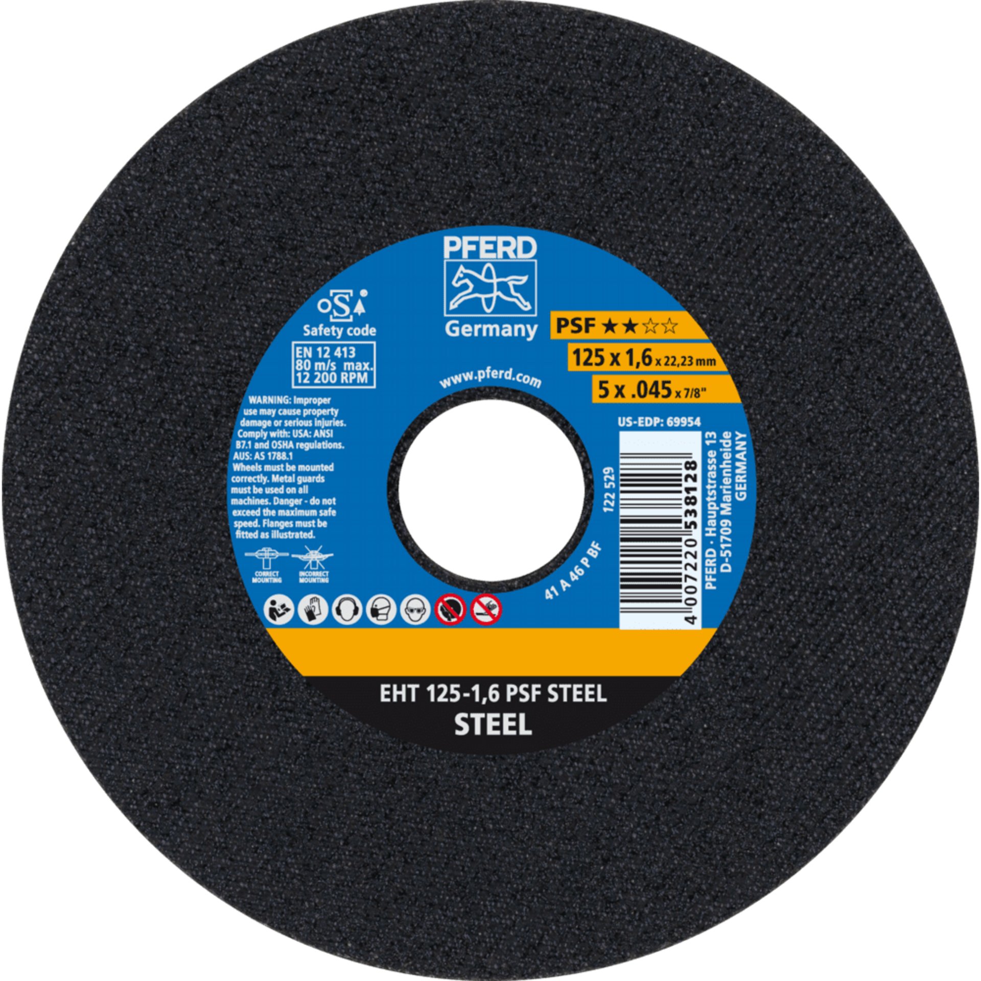 PFERD TOOLS Trennscheiben EHT 125-1,6 PSF STEEL