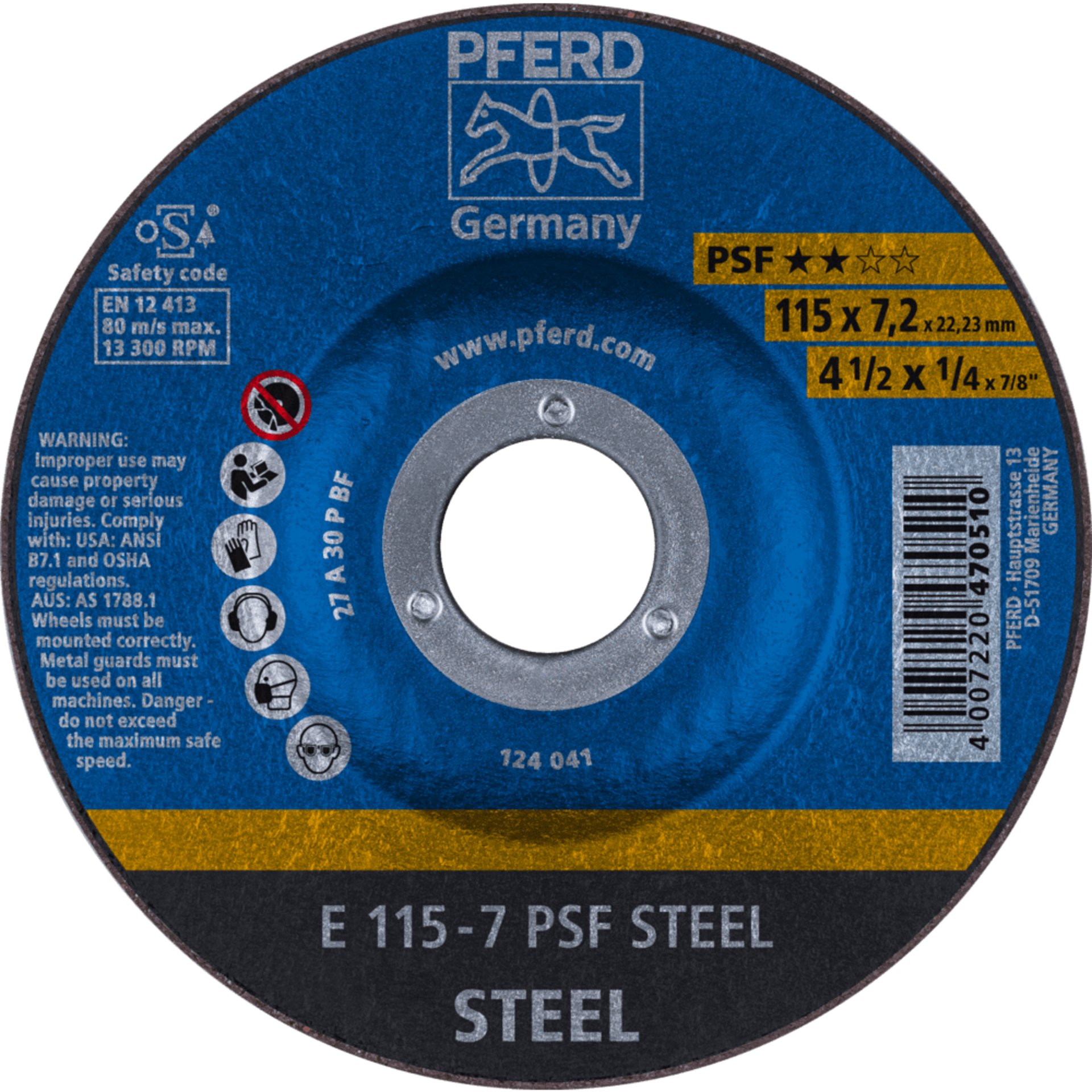 PFERD TOOLS Schruppscheiben E 115-7 PSF STEEL