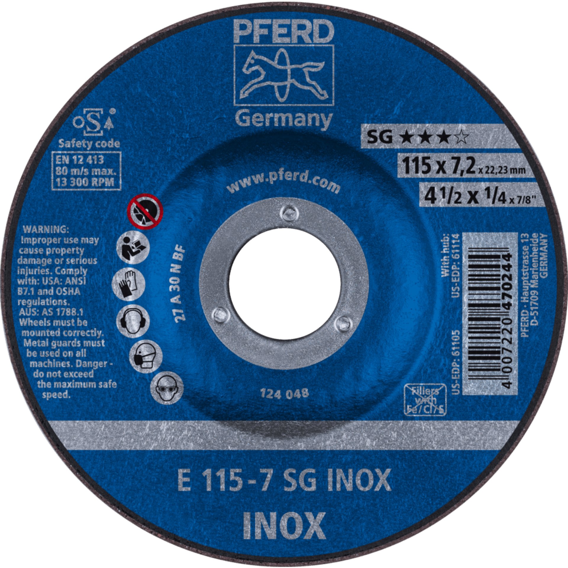 PFERD TOOLS Schruppscheiben E 115-7 SG INOX