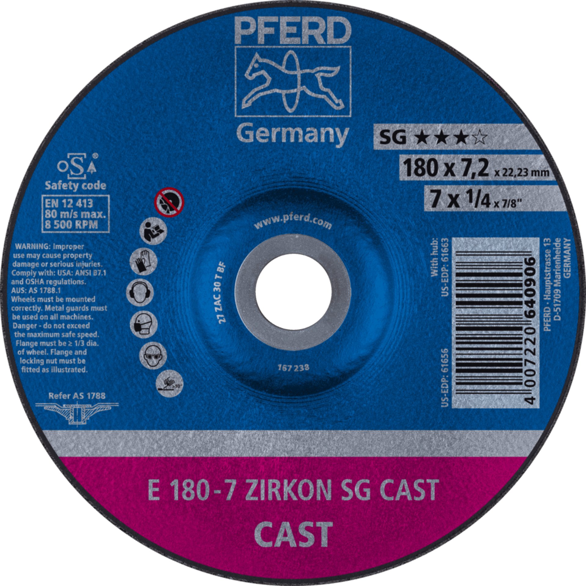 PFERD TOOLS Schruppscheiben E ZIRKON SG CAST