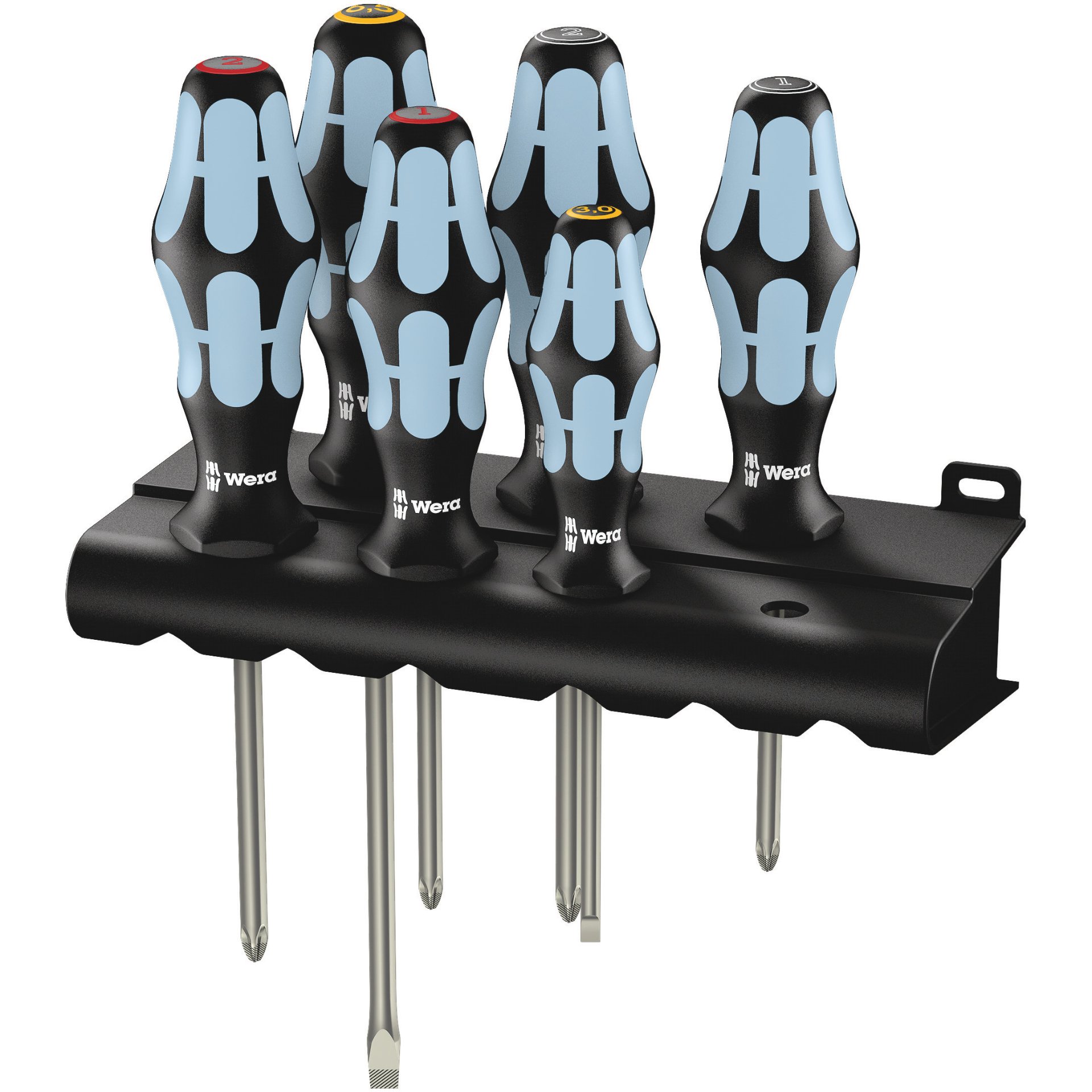 3334/3350/3355/6 Schraubendrehersatz, Edelstahl + Rack, 6-teilig