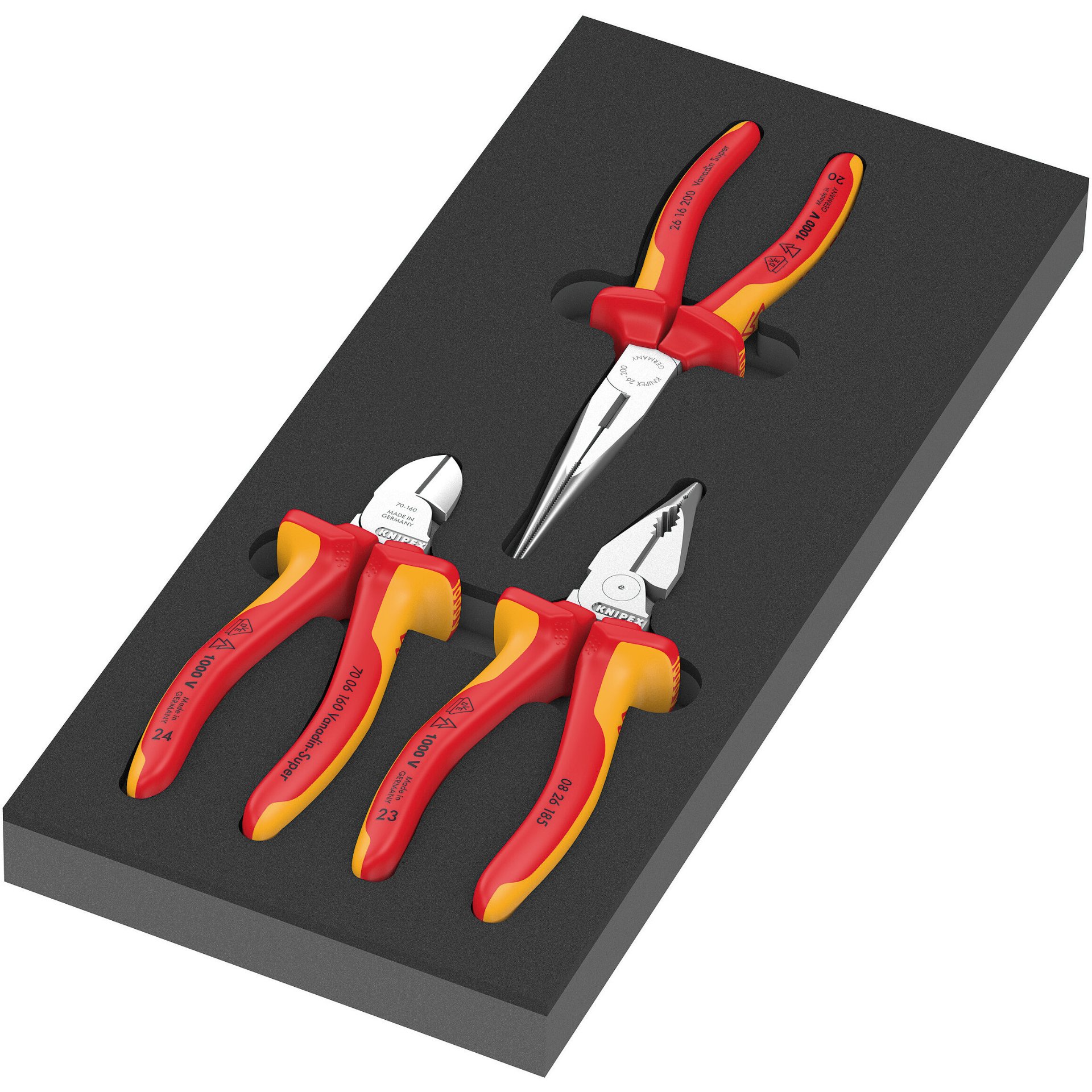9784 Schaumstoffeinlage KNIPEX Zangen Set VDE 1, 3-teilig