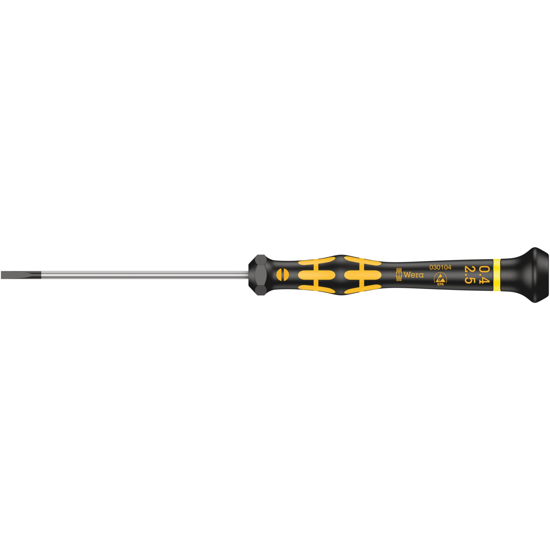1578 A ESD Kraftform Micro Schlitz-Schraubendreher, 0,40 x 2,5 x 80 mm