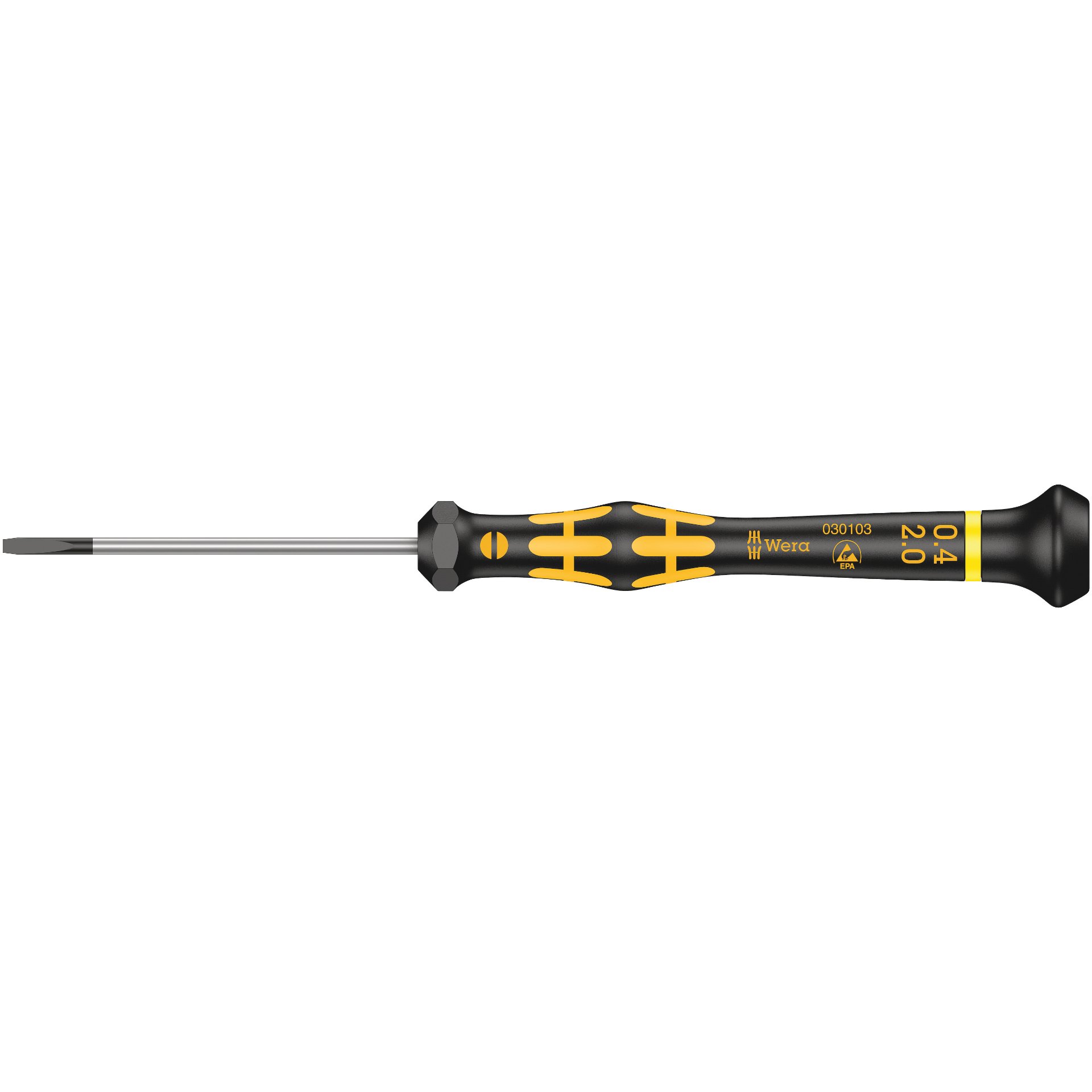1578 A ESD Kraftform Micro Schlitz-Schraubendreher, 0,40 x 2 x 60 mm