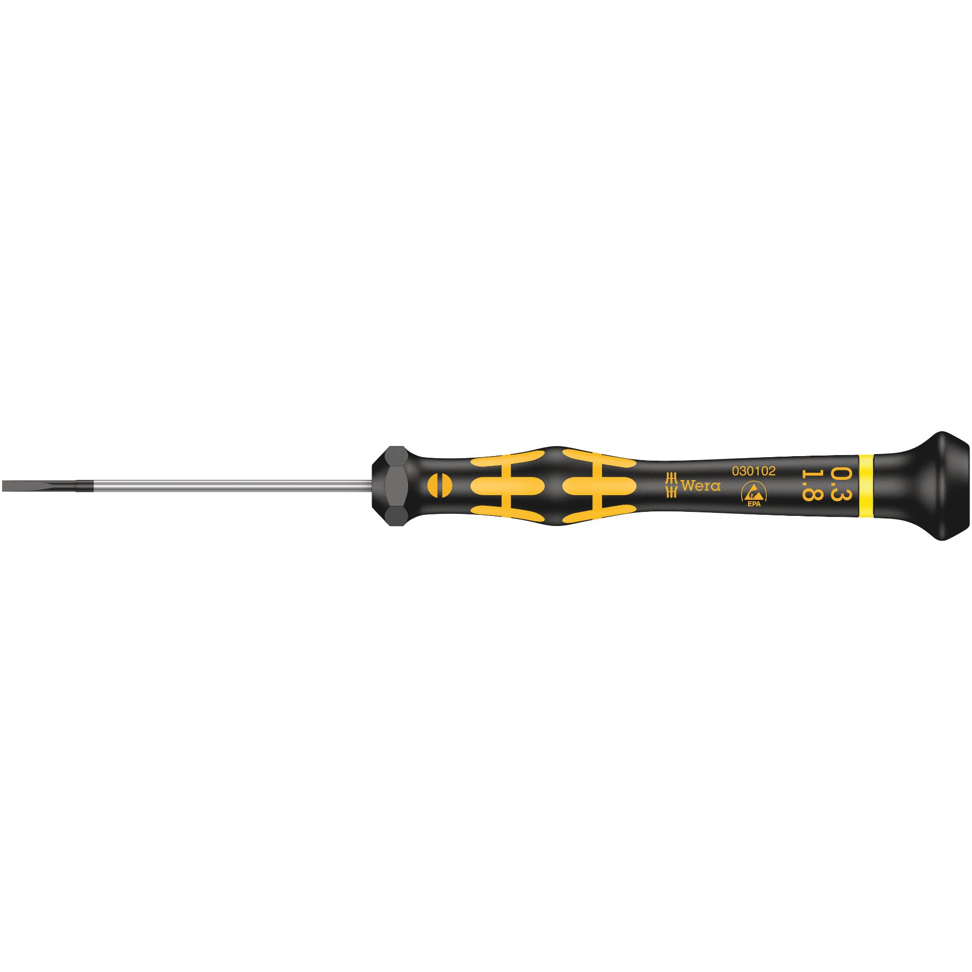 1578 A ESD Kraftform Micro Schlitz-Schraubendreher, 0,30 x 1,8 x 60 mm