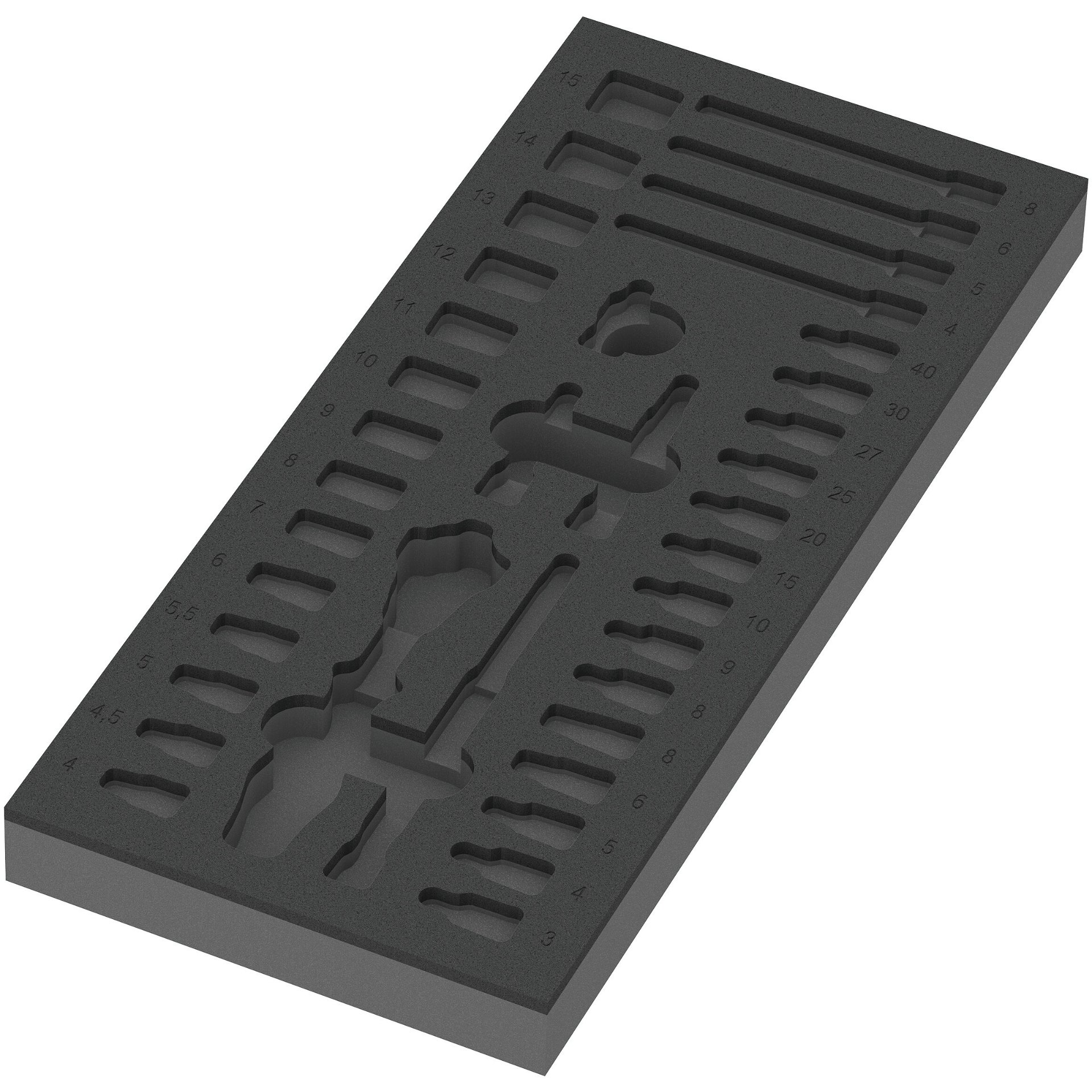 9820 Schaumstoffeinlage 8000 A Zyklop Knarre 1/4" Set 1, ohne Werkzeug