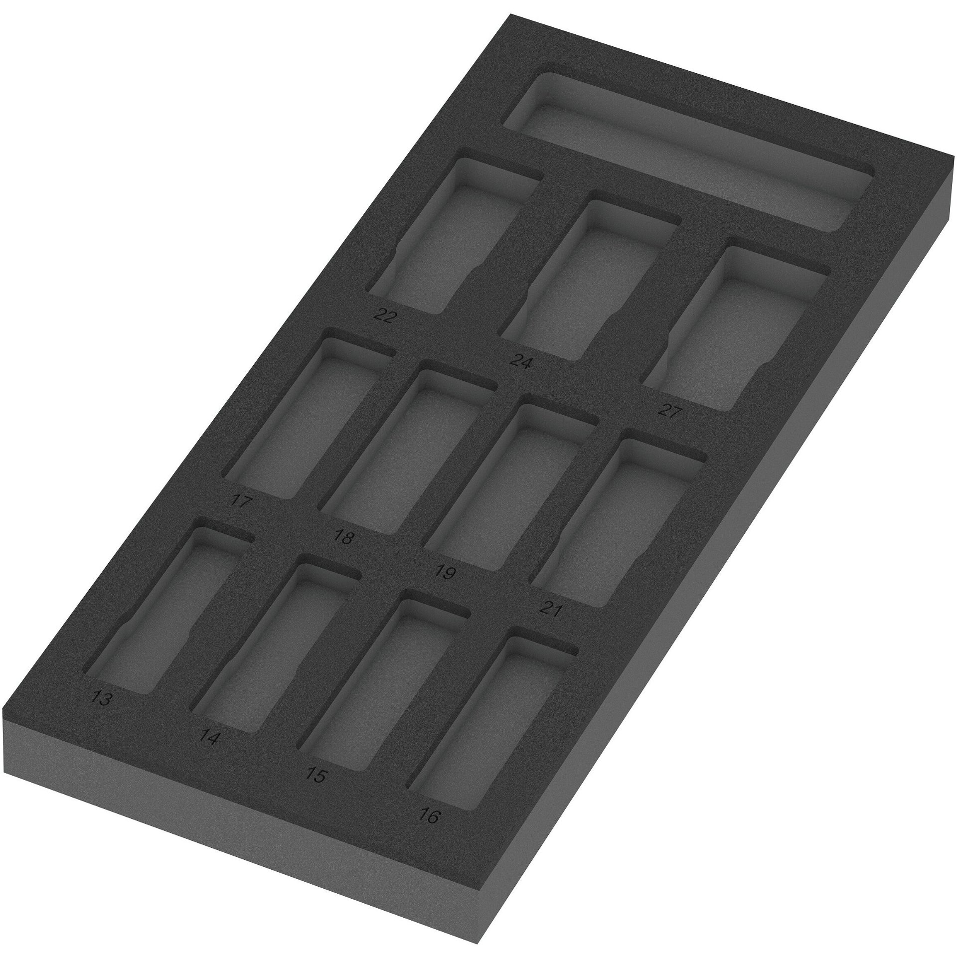 9825 Schaumstoffeinlage Zyklop C, 1/2", Impaktor Deep Steckschlüsseleinsatz Set 1, ohne Werkzeug