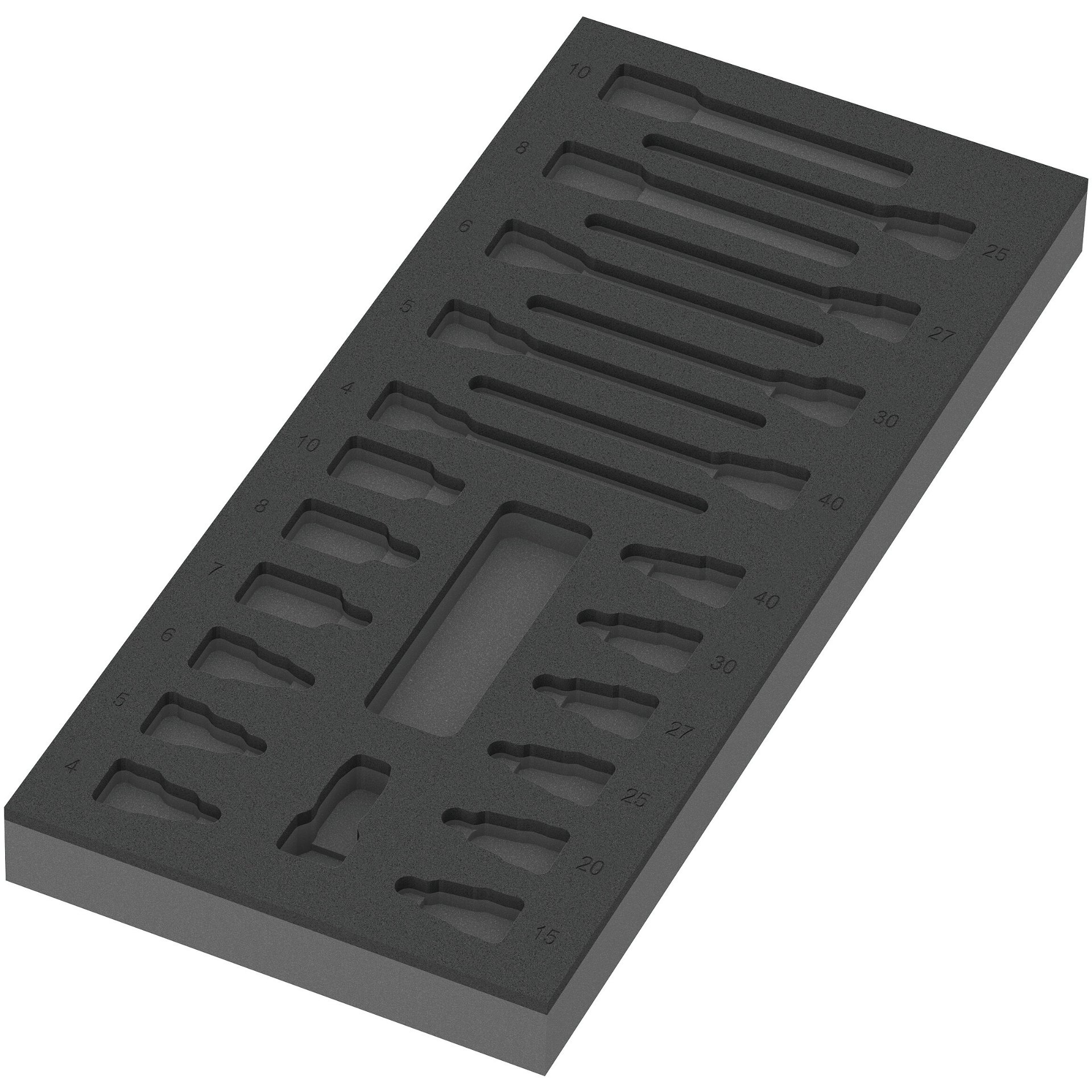 9823 Schaumstoffeinlage Zyklop B 3/8" Bitnuss Set 1, ohne Werkzeug