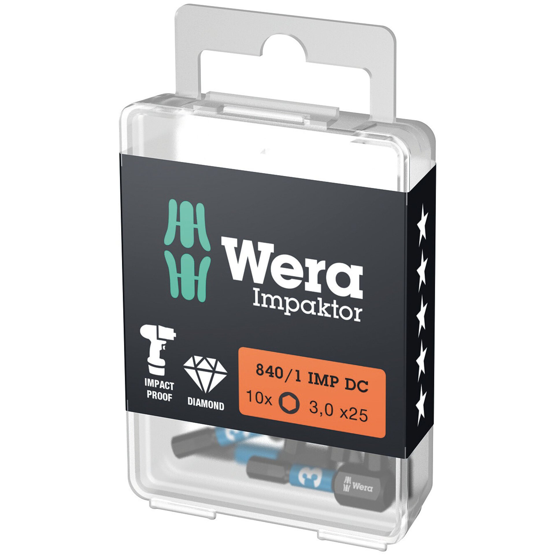 840/1 IMP DC Hex-Plus DIY Impaktor Bits, 3 x 25 mm, 10-teilig